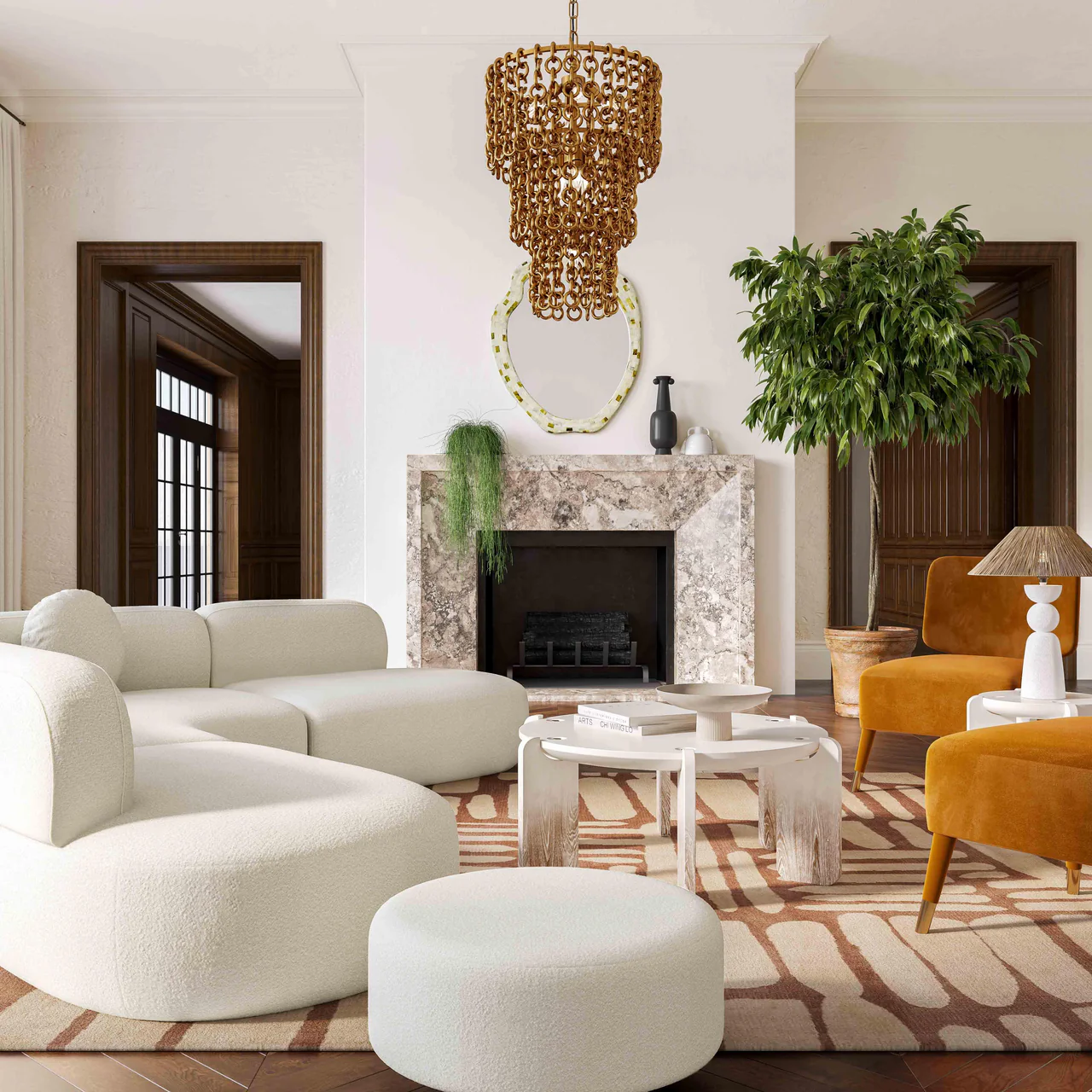 Horizon Beige Boucle Sectional Sofa - Image 2
