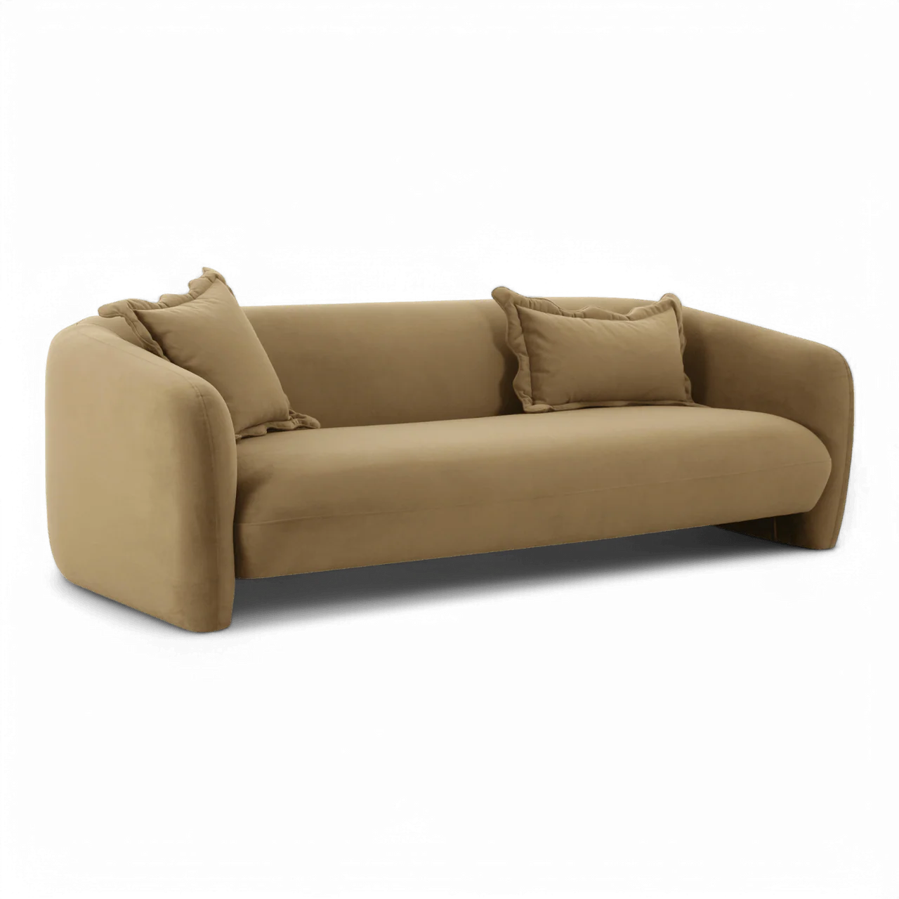 Iris Camel Velvet Sofa - Image 3