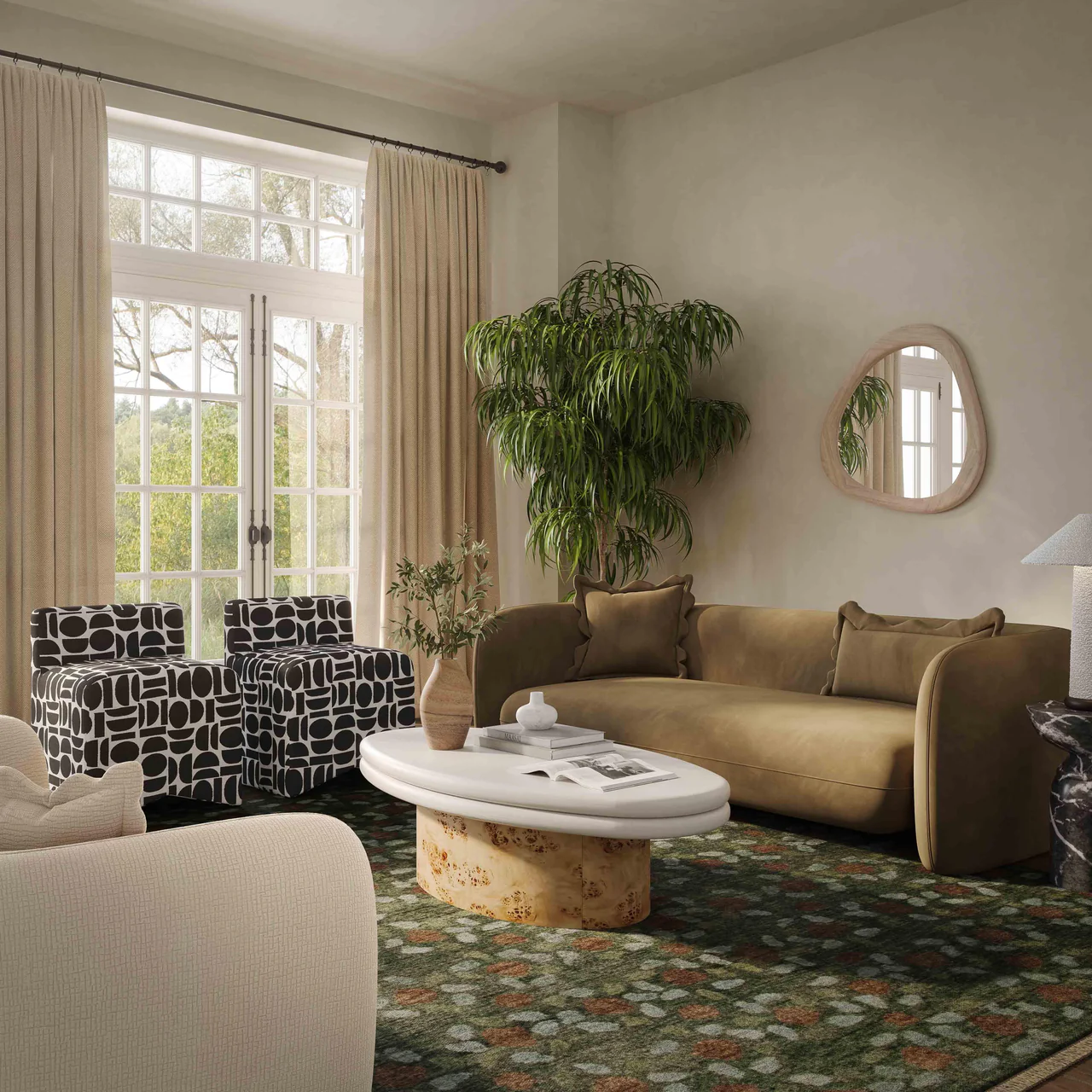 Iris Camel Velvet Sofa - Image 4
