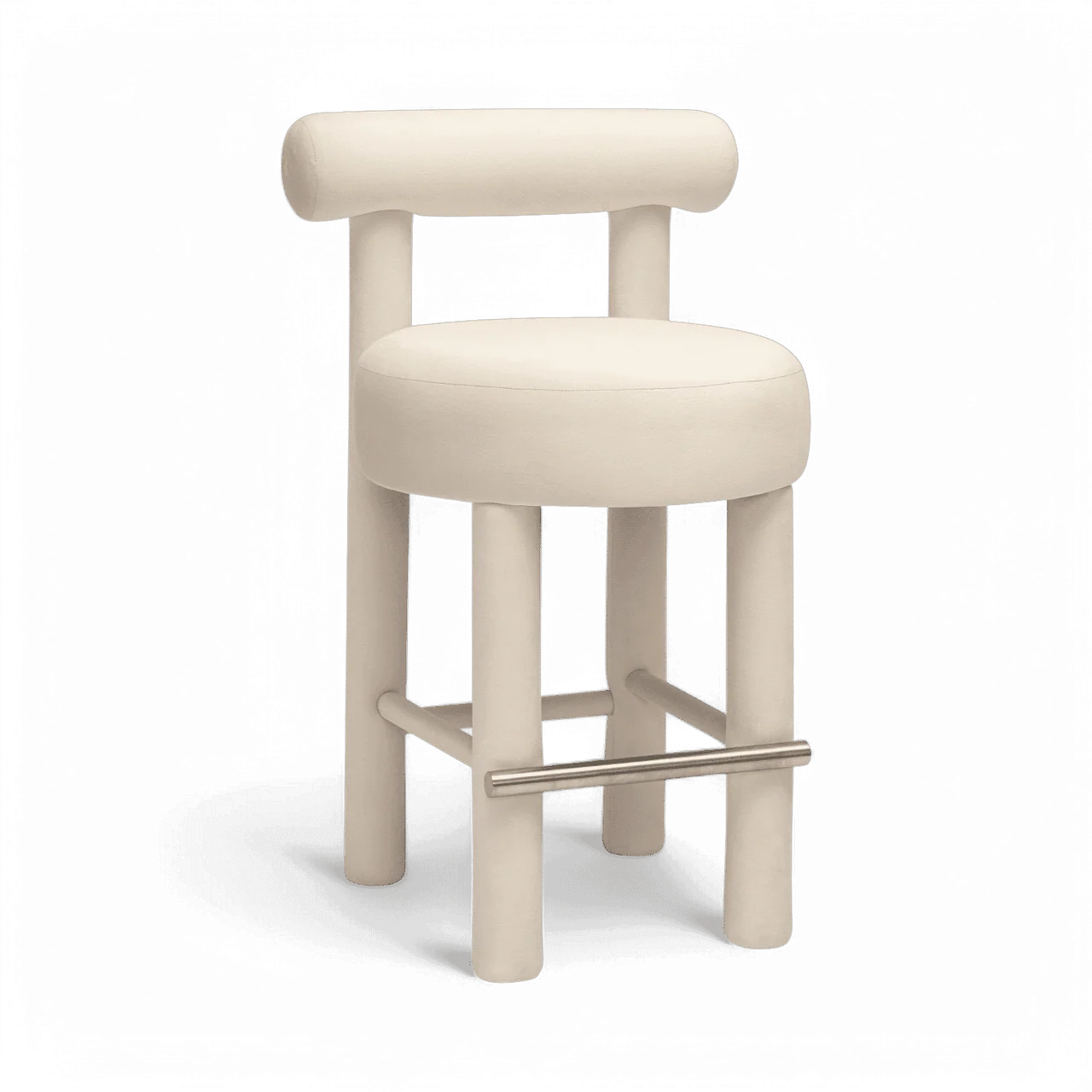 Arch Off White Velvet Counter Stool - Image 2