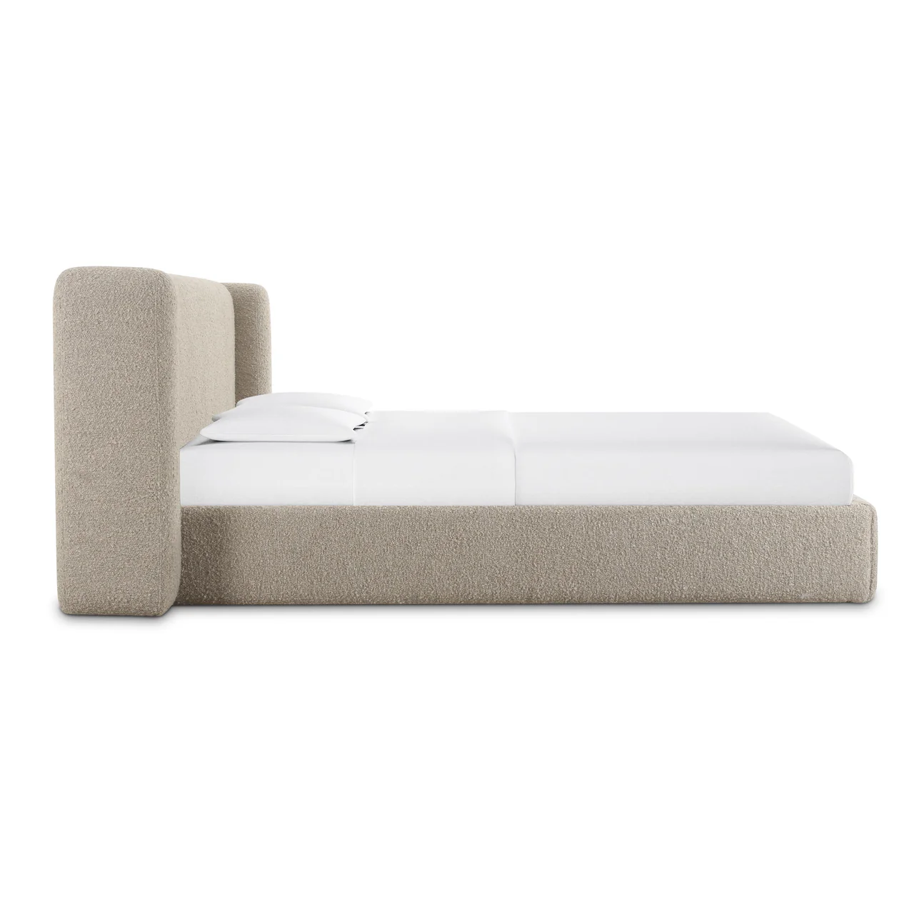 Vienna Tan Boucle Queen Bed - Image 4