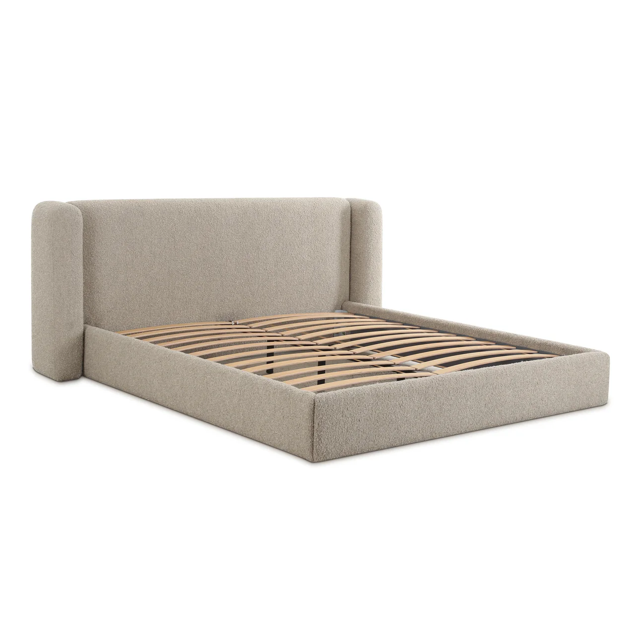 Vienna Tan Boucle Queen Bed - Image 5