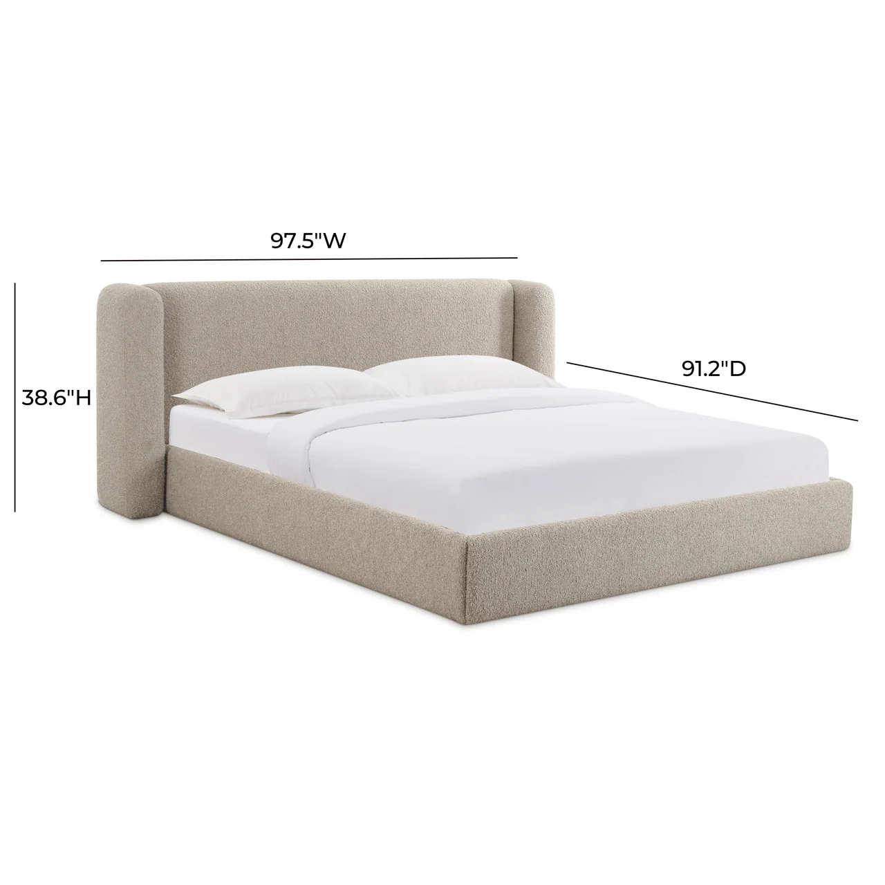 Vienna Tan Boucle King Bed - Image 8