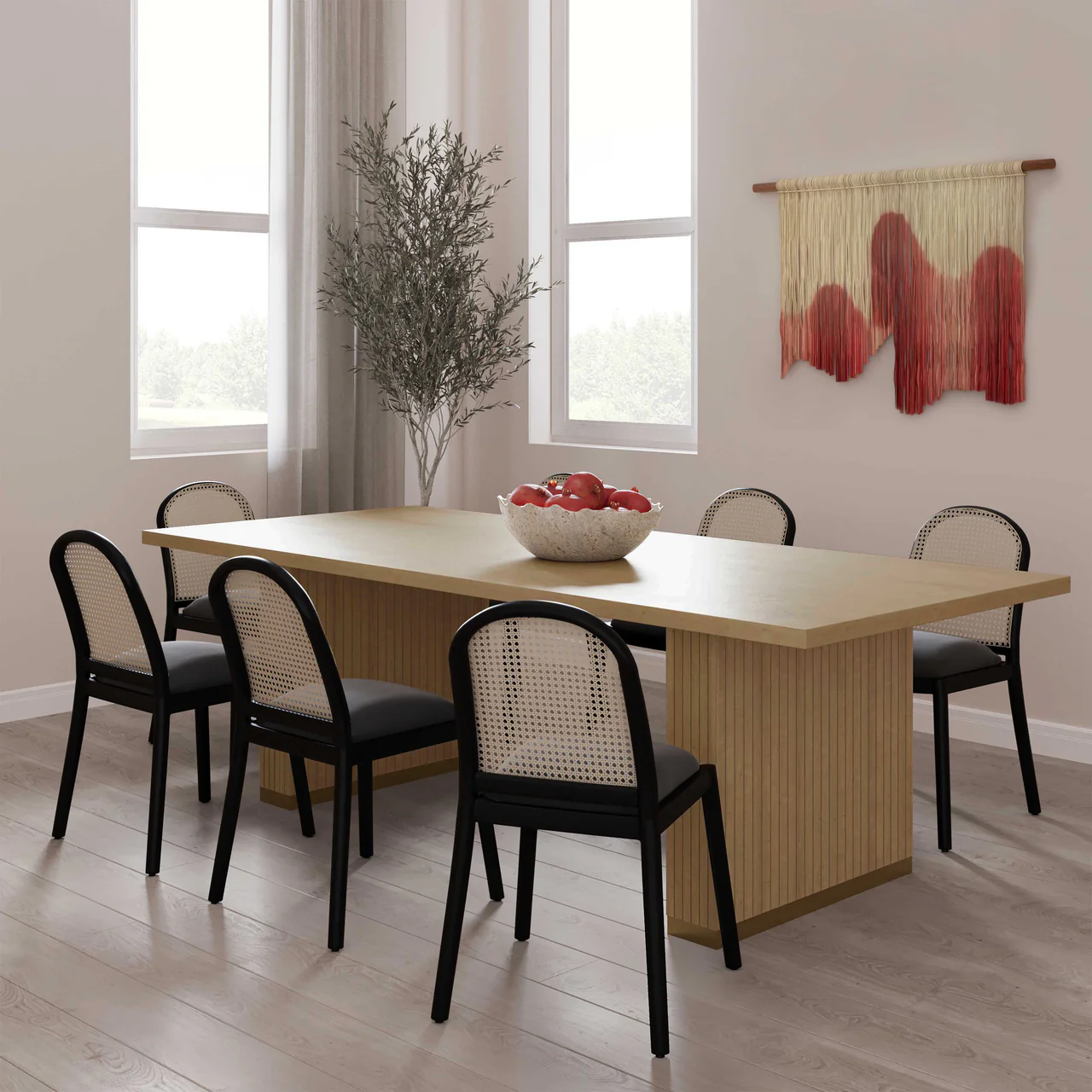 Elara Natural Oak Wood Rectangular Dining Table - Image 8