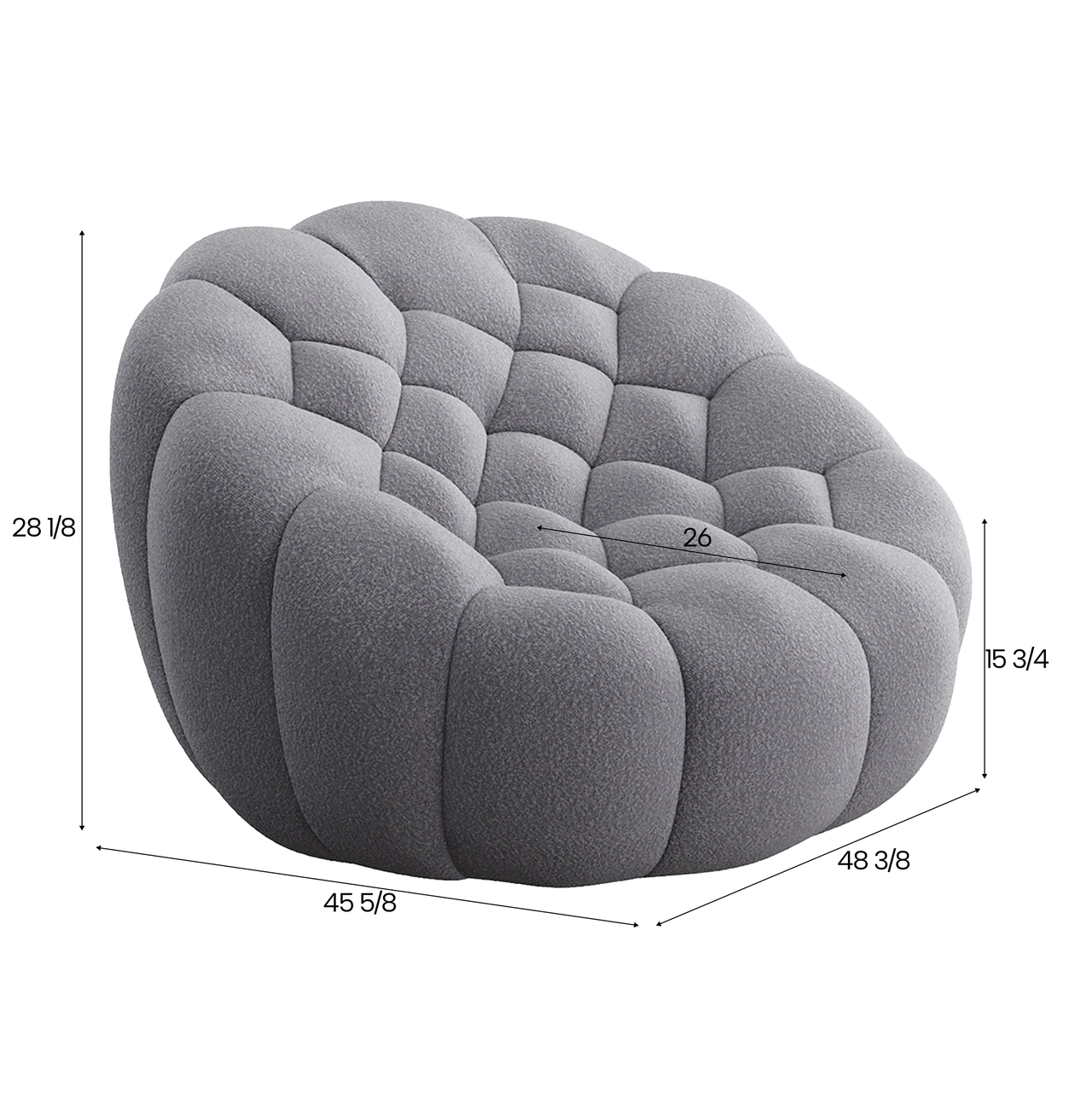 Warby Lounge Chair Grey - Image 6
