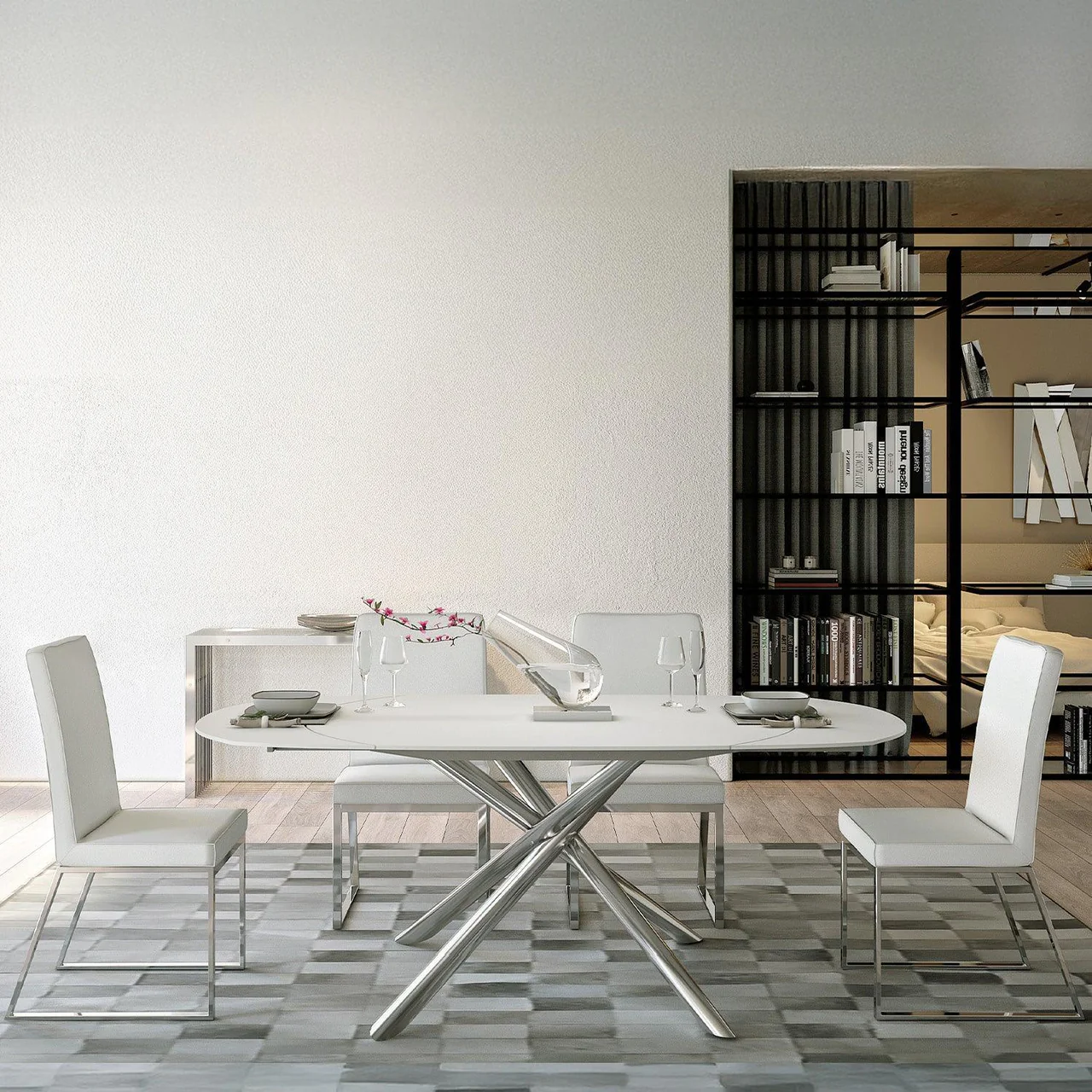 Astro Extendable Dining Table White - Image 5