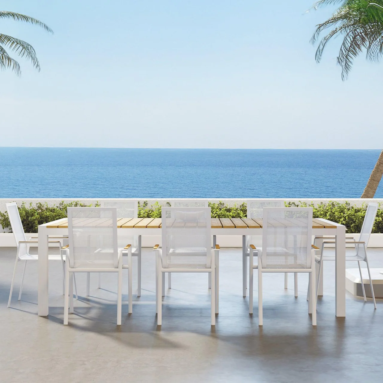 Aviana Outdoor Dining Table White - Image 4