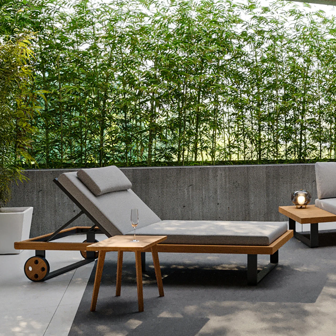Bali Outdoor Lounger Light Gray - Image 4