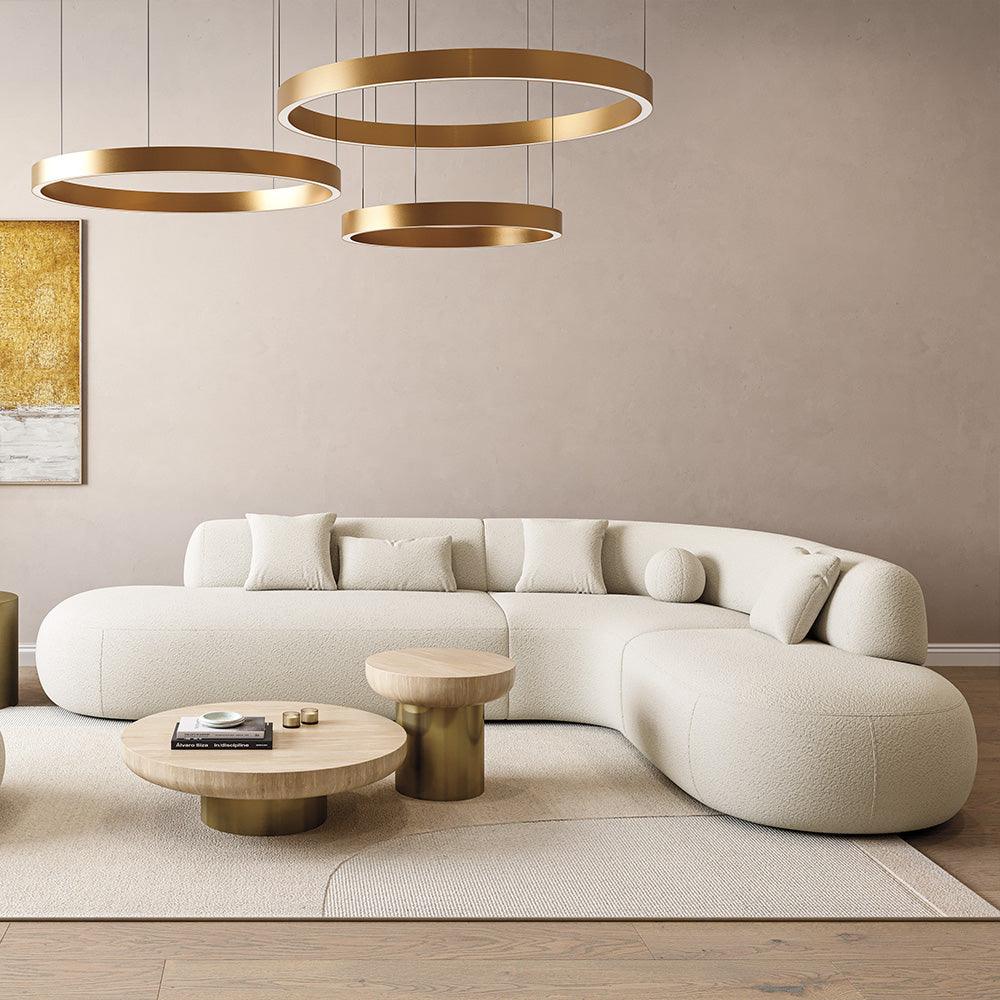 Boba Sectional Sofa White Boucle - Image 5