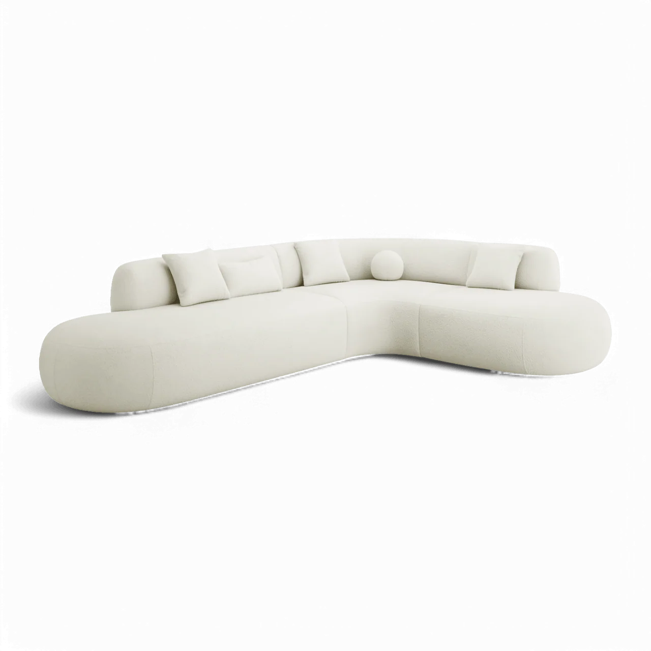 Boba Sectional Sofa White Boucle - Image 6
