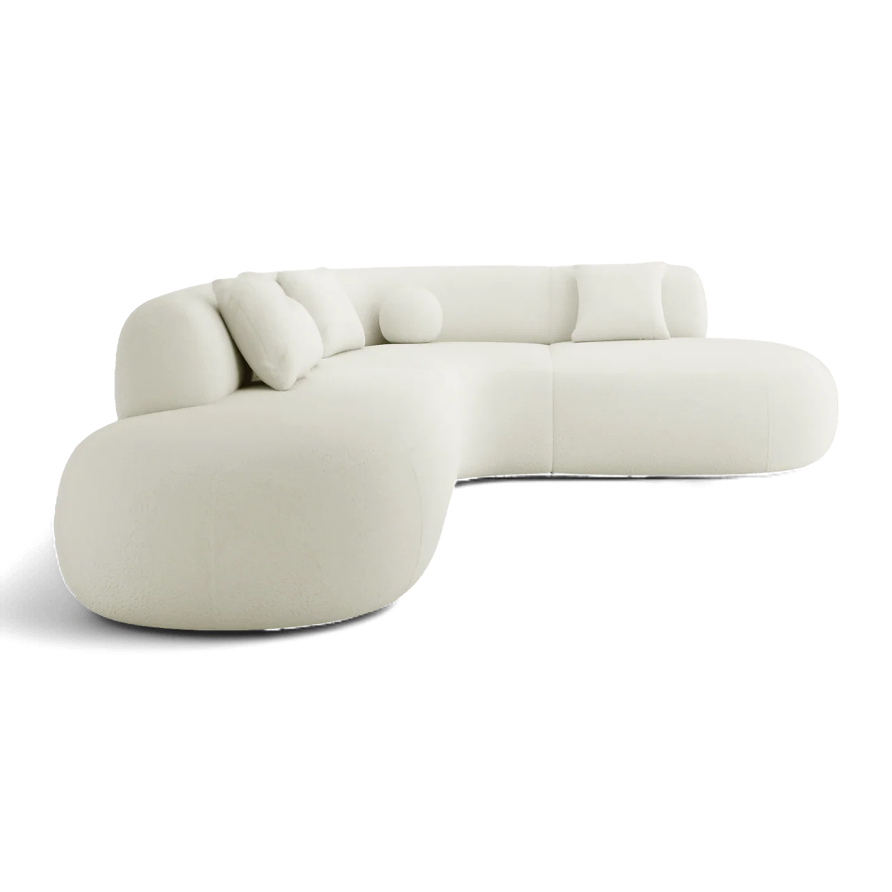 Boba Sectional Sofa White Boucle - Image 2