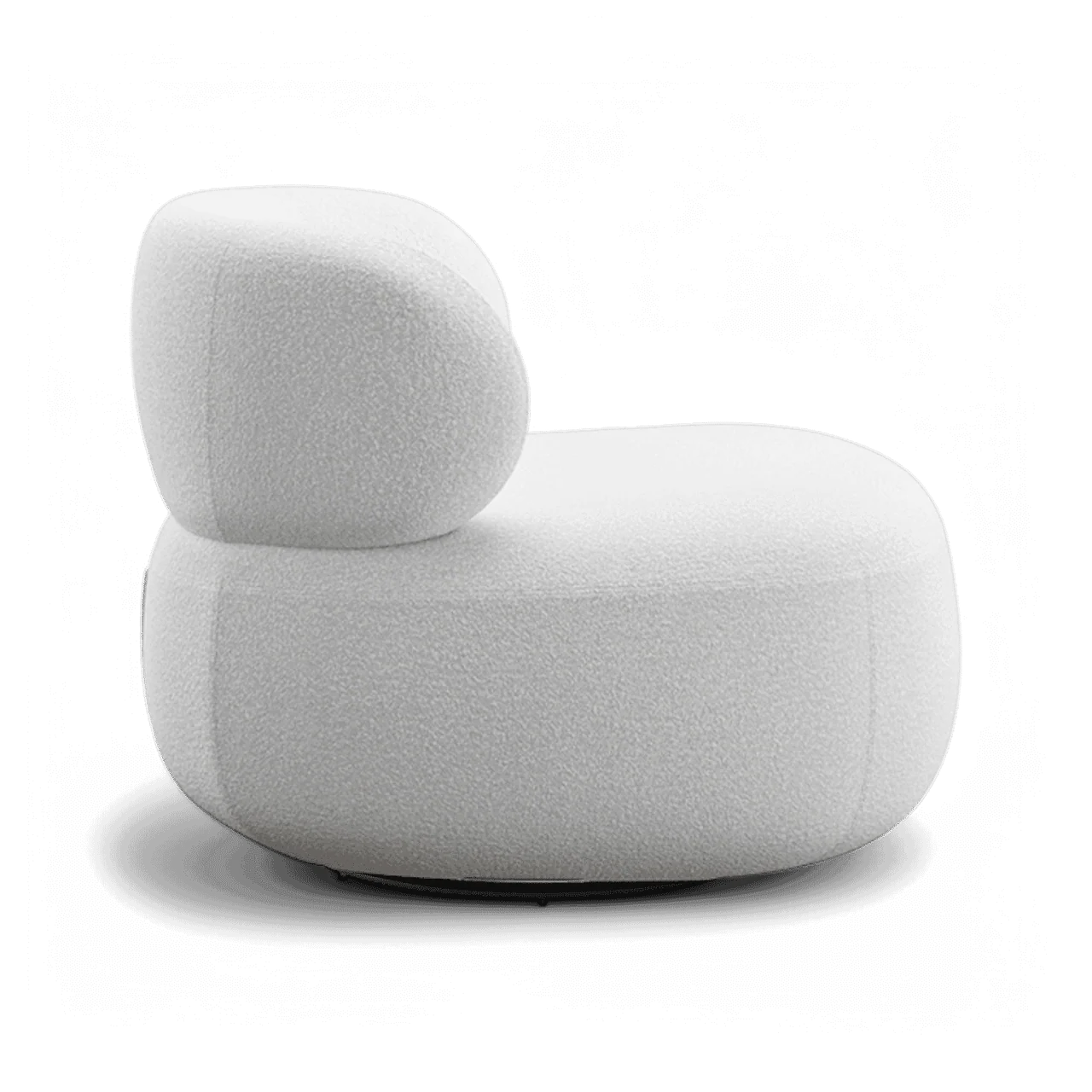 Lilo Swivel Lounge Chair White Boucle - Image 5