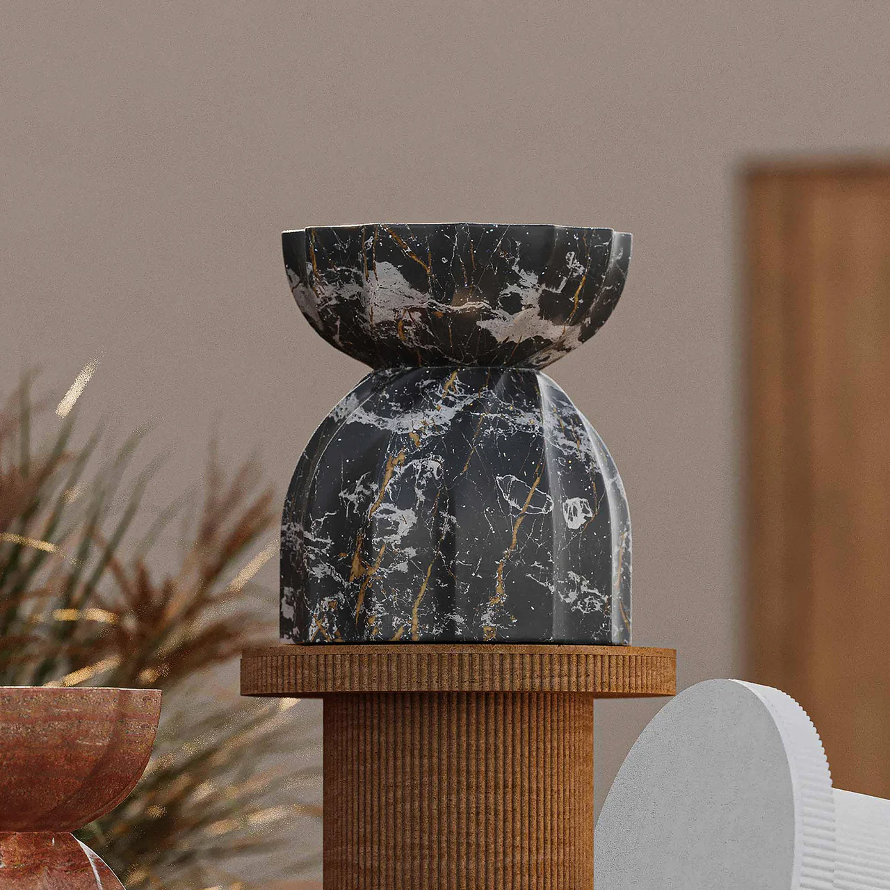 Brume Black Indoor / Outdoor Microciment Stool - Image 5