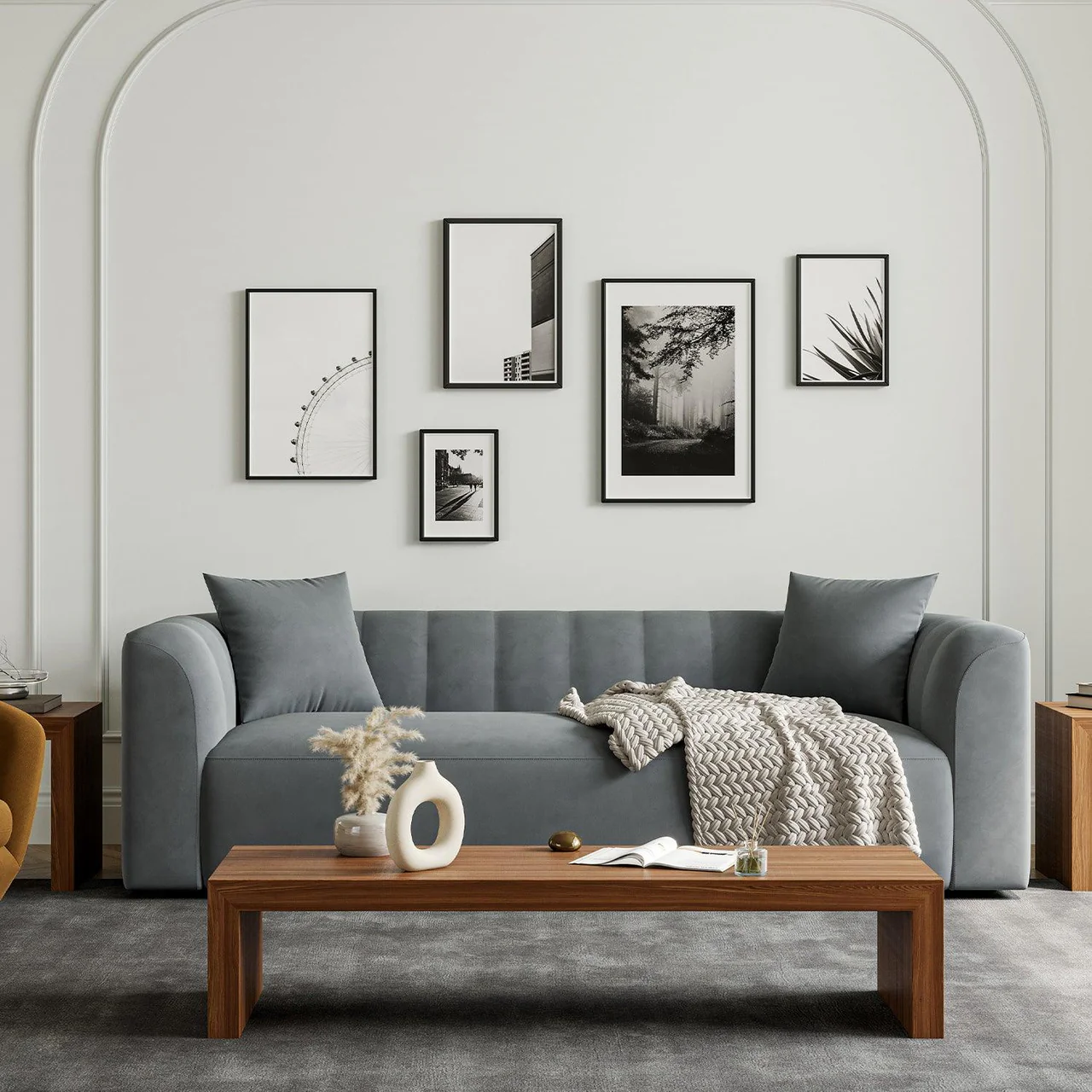 Camden 3 Seater Sofa Gray - Image 4