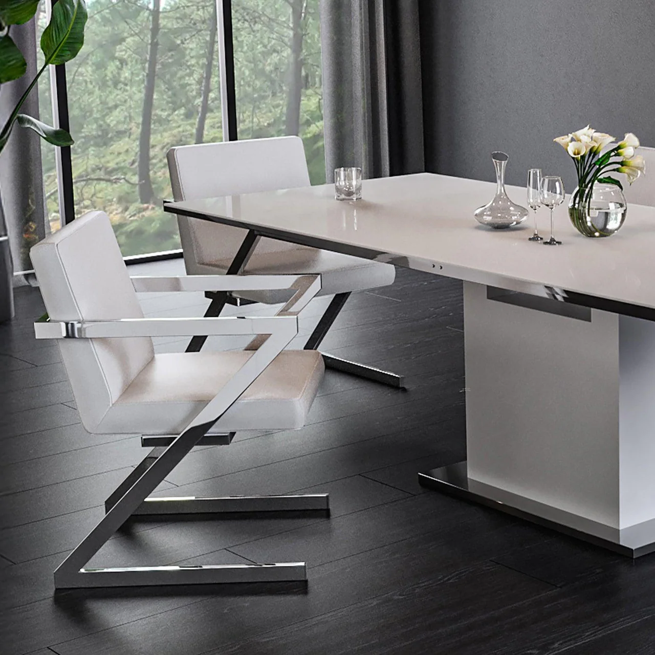 Denzel Dining Chair White - Image 5