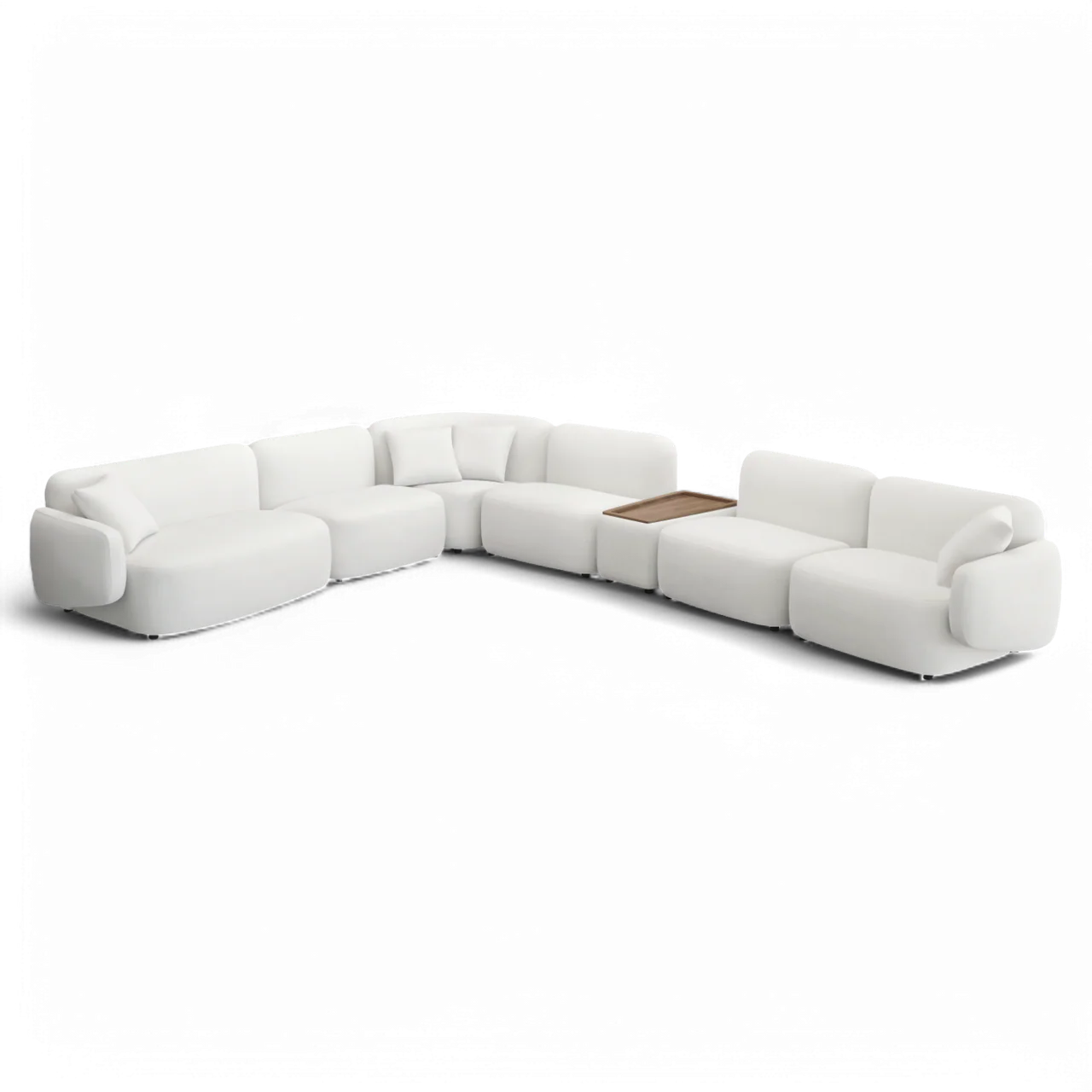 Divano Extended Sectional Sofa Set Off White - Image 4