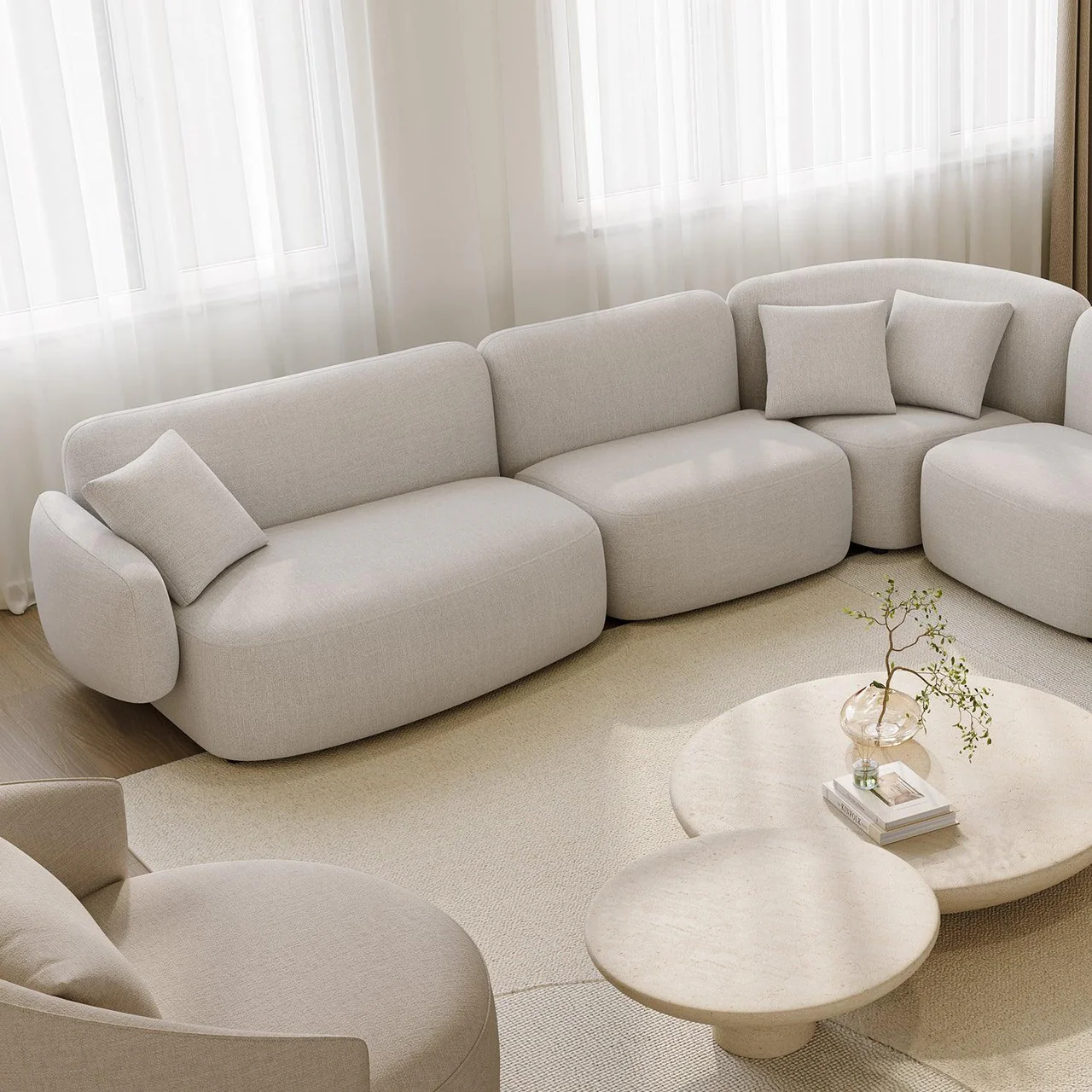 Divano Sectional Off White - Image 5