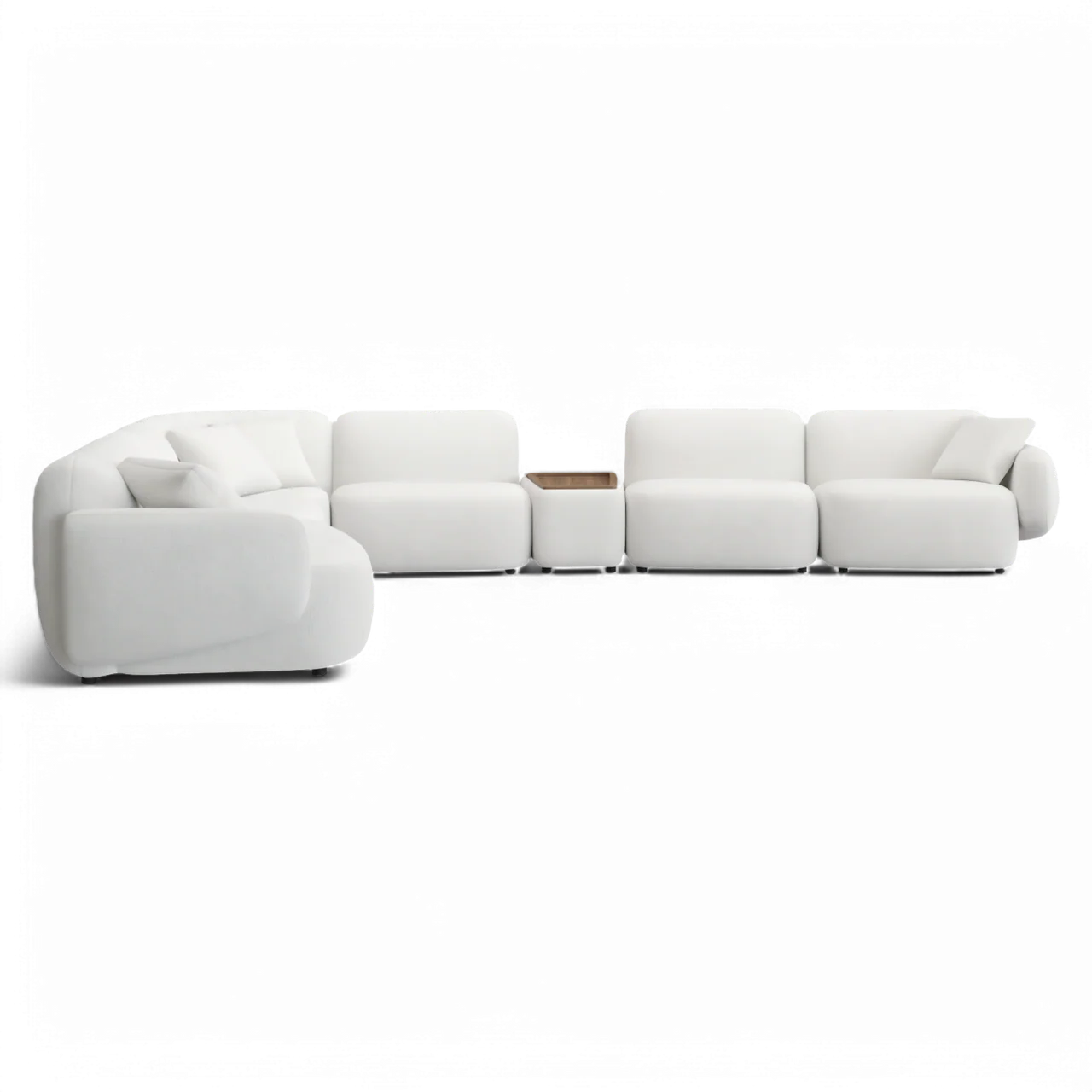 Divano Extended Sectional Sofa Set Off White - Image 2
