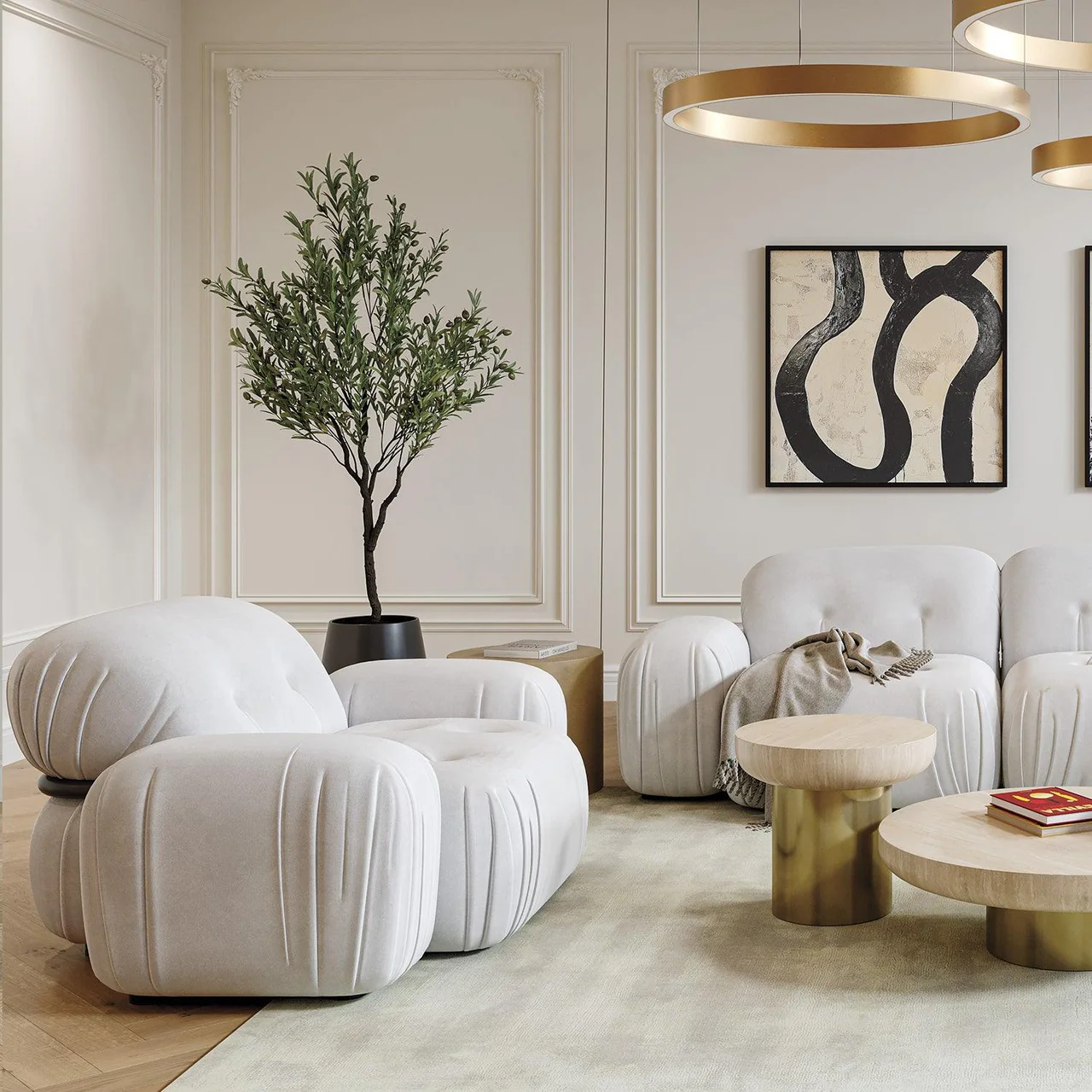 Dune Lounge Chair Off White Velvet - Image 2