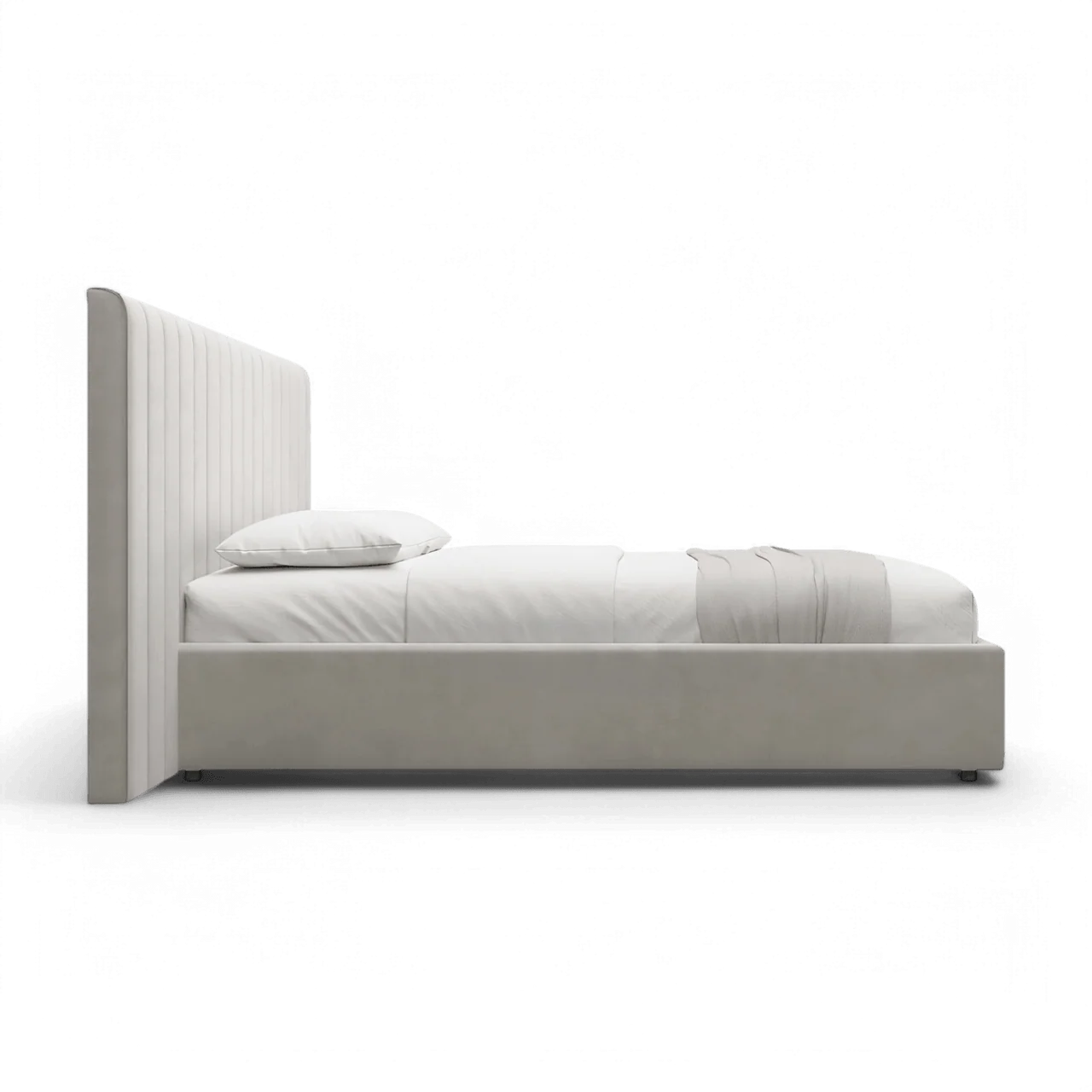 Dune King Bed Beige Velvet - Image 4