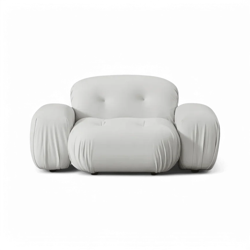 off-white velvet lounge chair