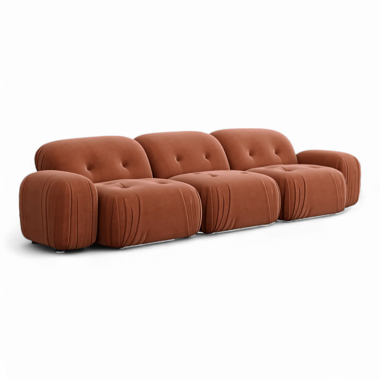 Dune Sectional Sofa Terracotta Velvet - Image 2