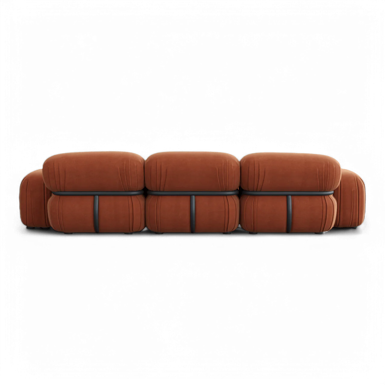Dune Sectional Sofa Terracotta Velvet - Image 4