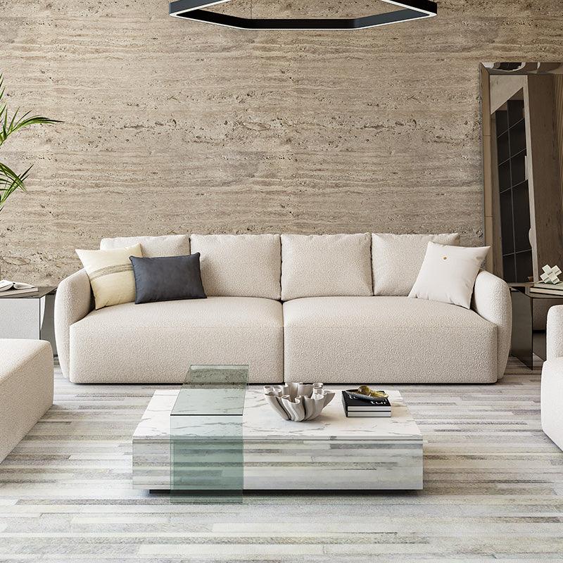 Gabriele 4 Seater Sofa White Boucle - Image 4