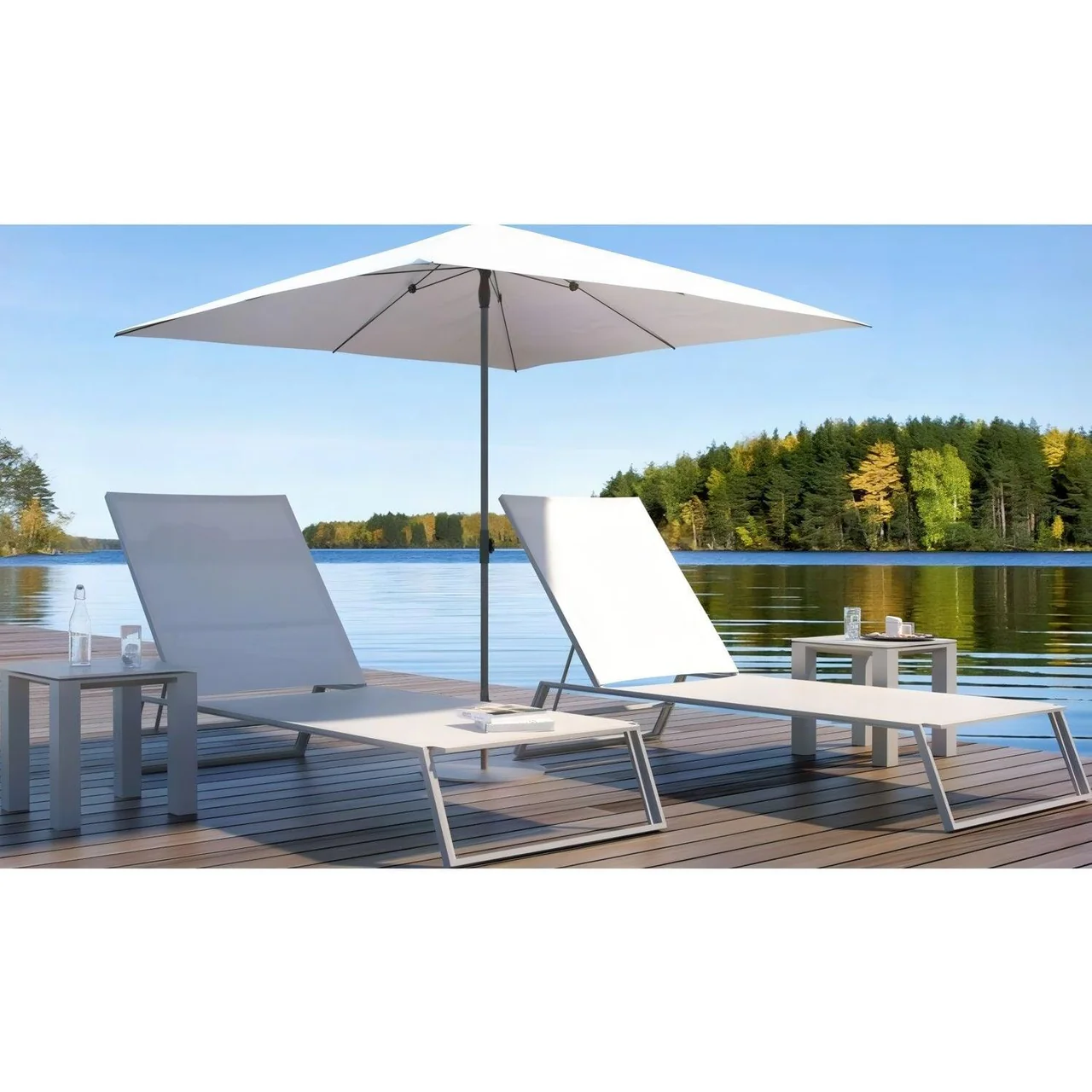 Isa Outdoor Lounger White - Image 3