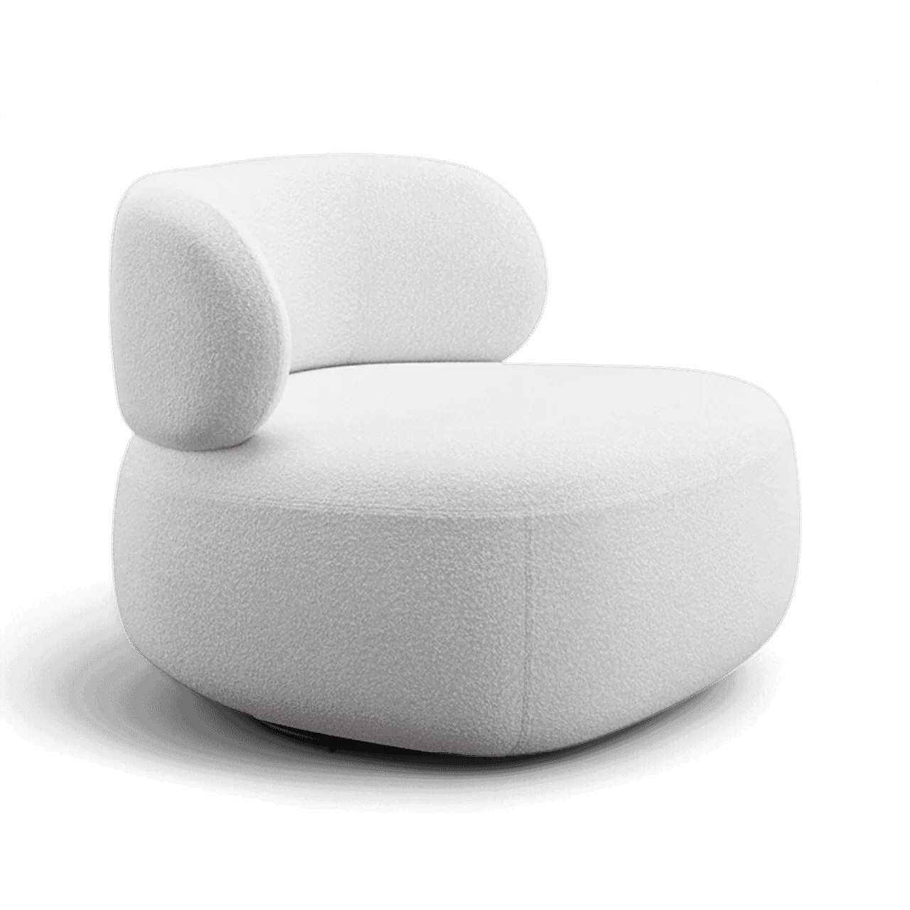 Lilo Swivel Lounge Chair White Boucle - Image 7