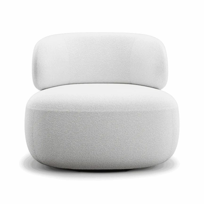 white swivel lounge chair