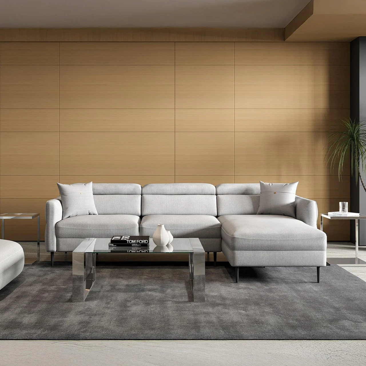 Luca Right Sectional Sofa Light Gray - Image 5