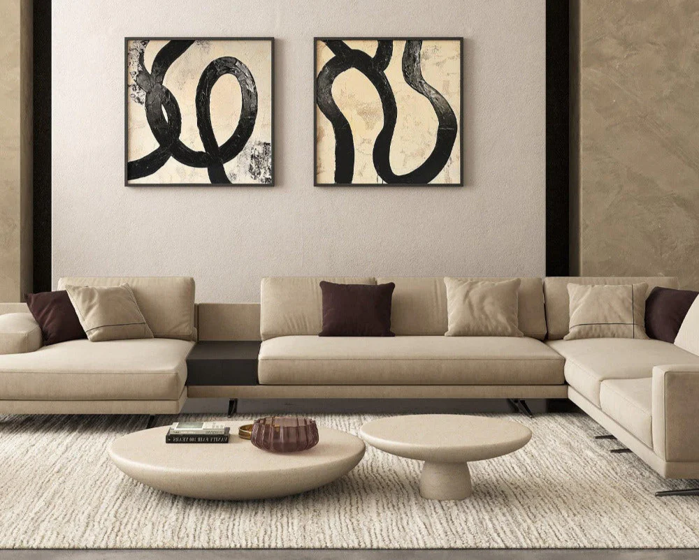 Maestro Sectional Sofa Beige Velvet - Image 4