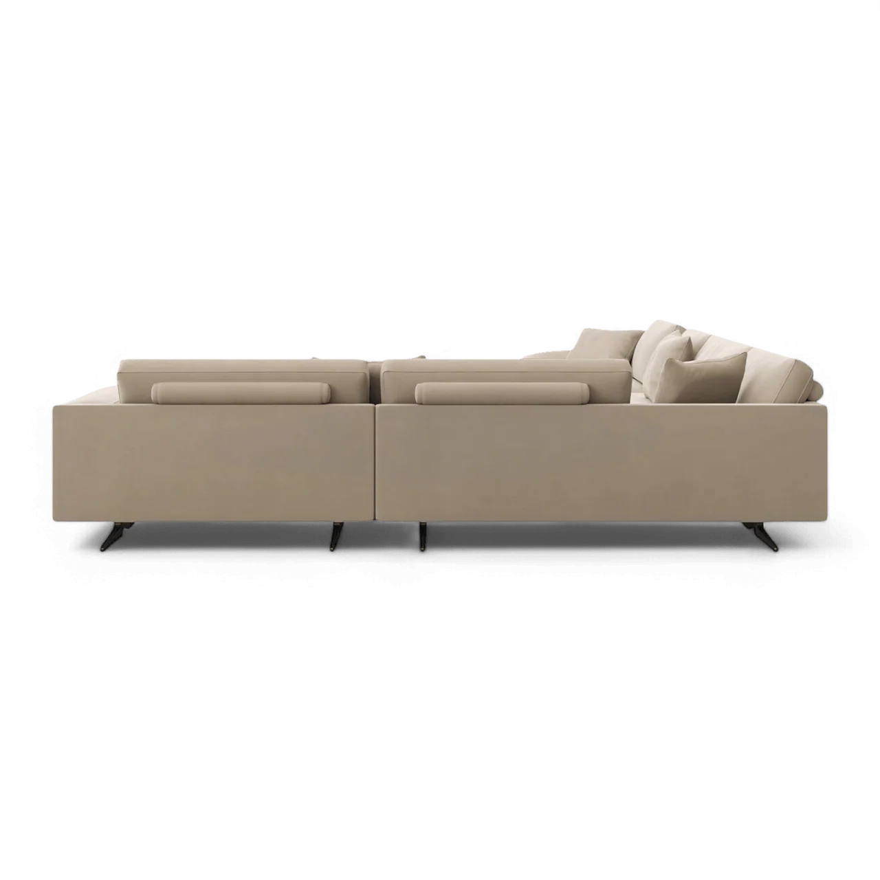 Maestro Sectional Sofa Beige Velvet - Image 3