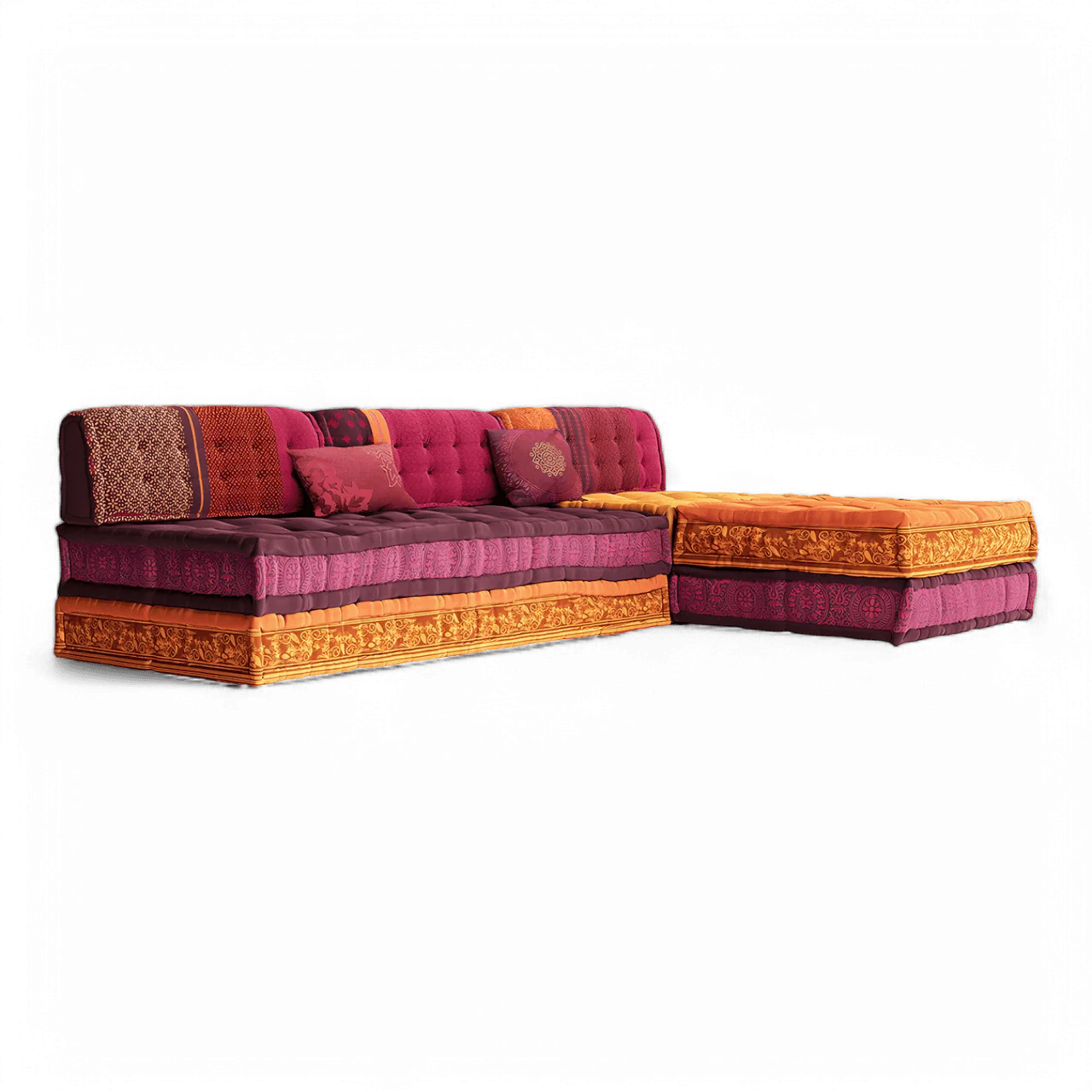 Maili Sectional Sofa Purple & Orange - Image 3