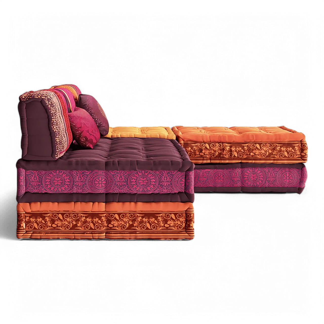 Maili Sectional Sofa Purple & Orange - Image 5