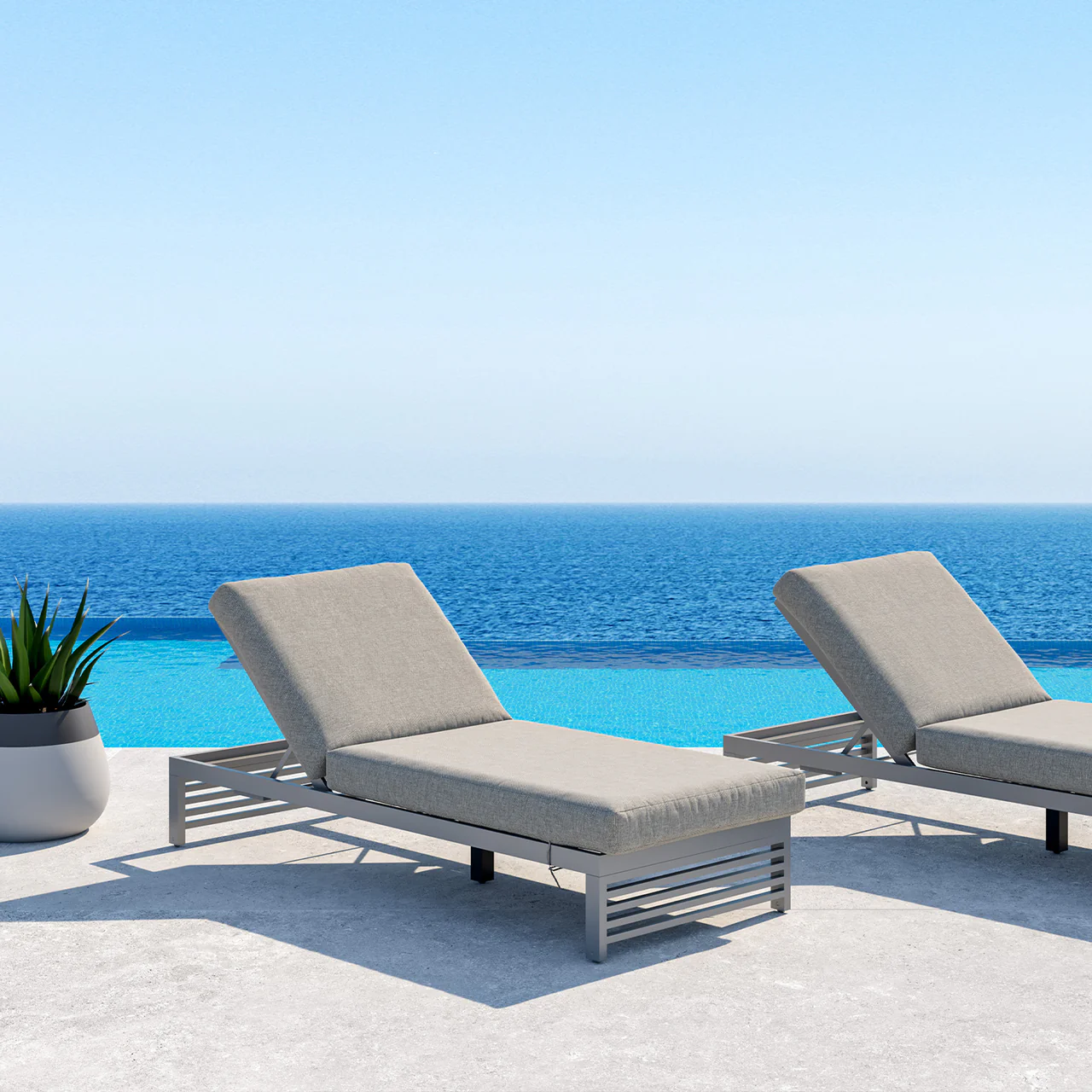 Mallorca Outdoor Lounger Gray - Image 3