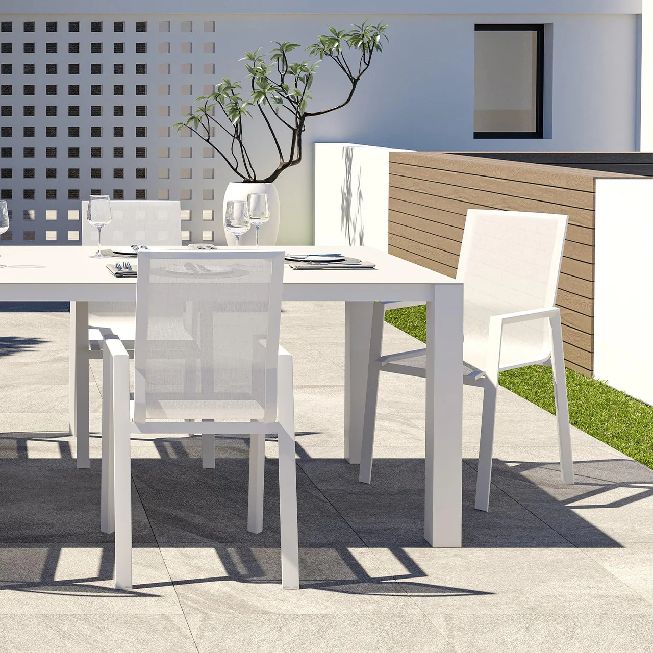 Malta Outdoor Dining Chair White - Image 6