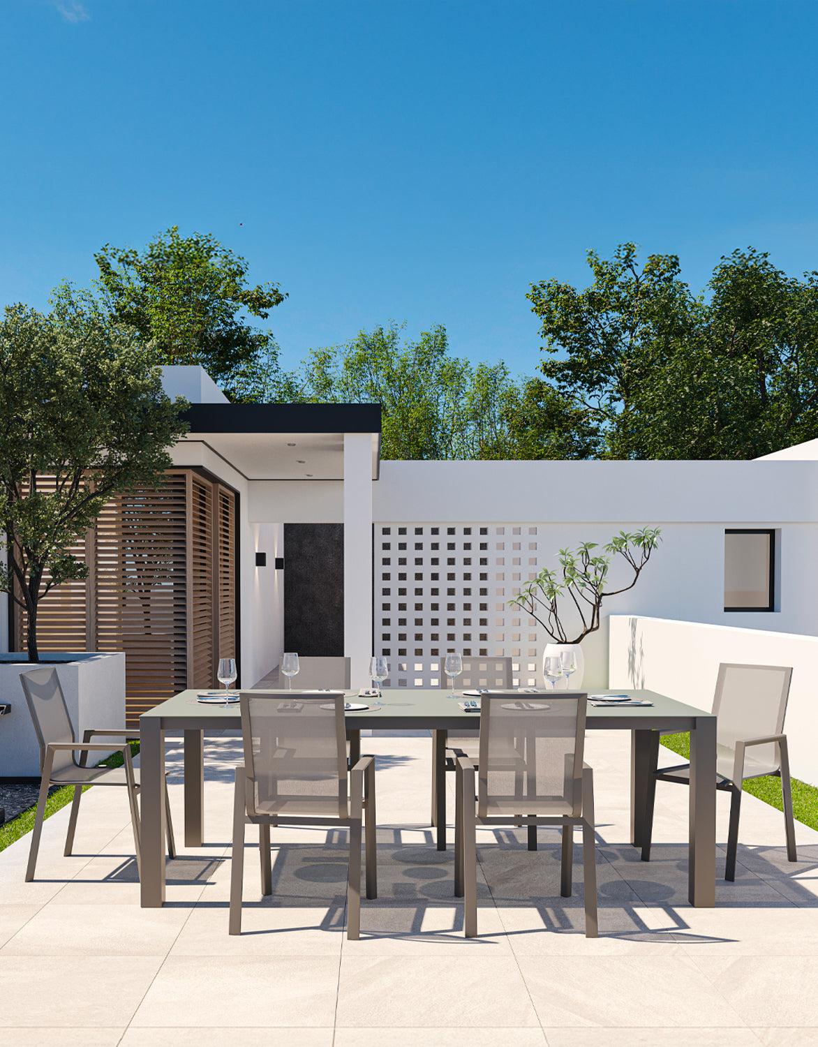 Malta Outdoor Dining Table Gray - Image 6