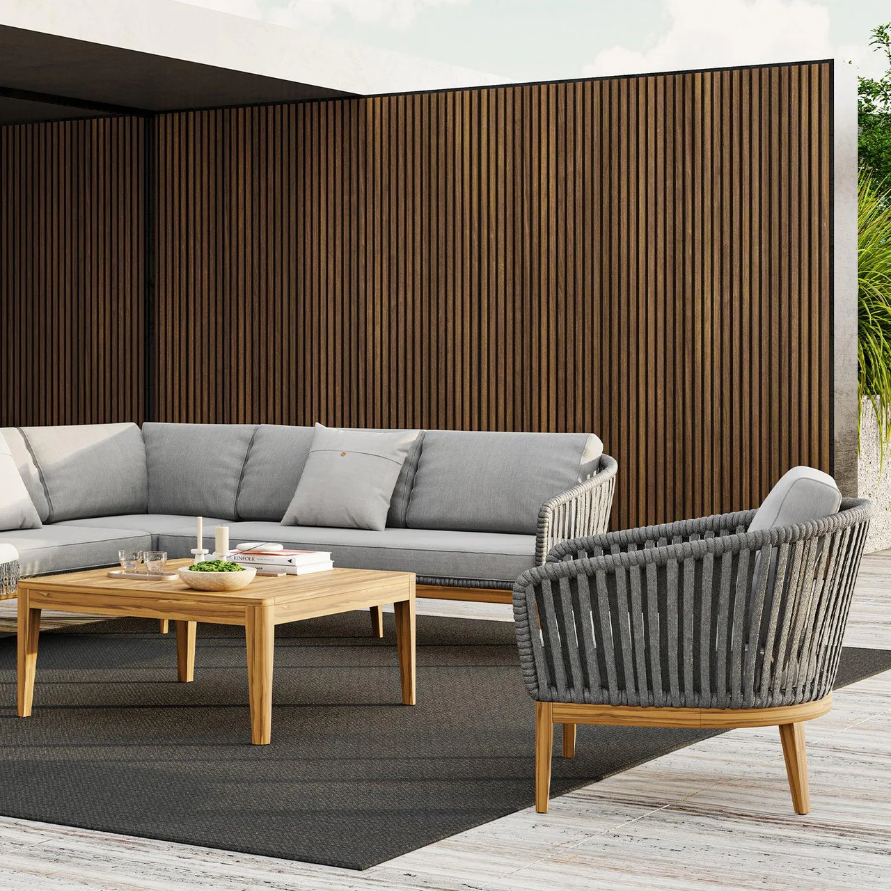 Maui Outdoor Armchair Light Gray - Image 7