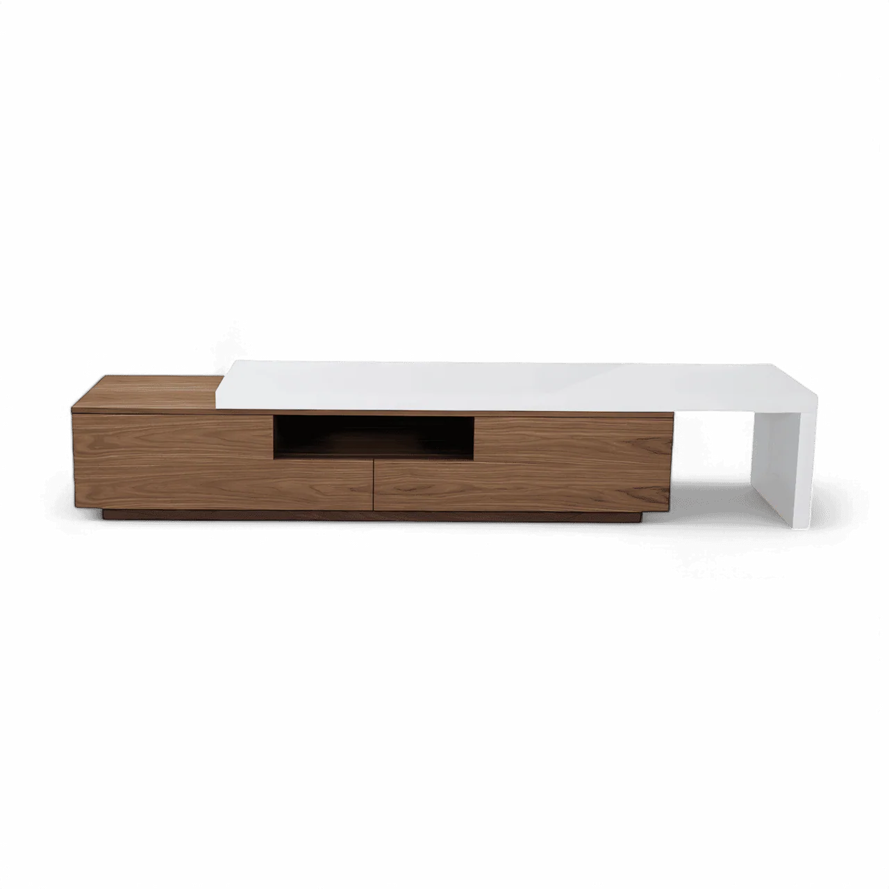 Murino Tv Stand Walnut & White Extension - Image 3