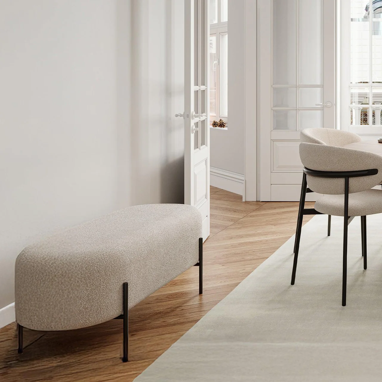 Naomi Bench White Boucle - Image 5
