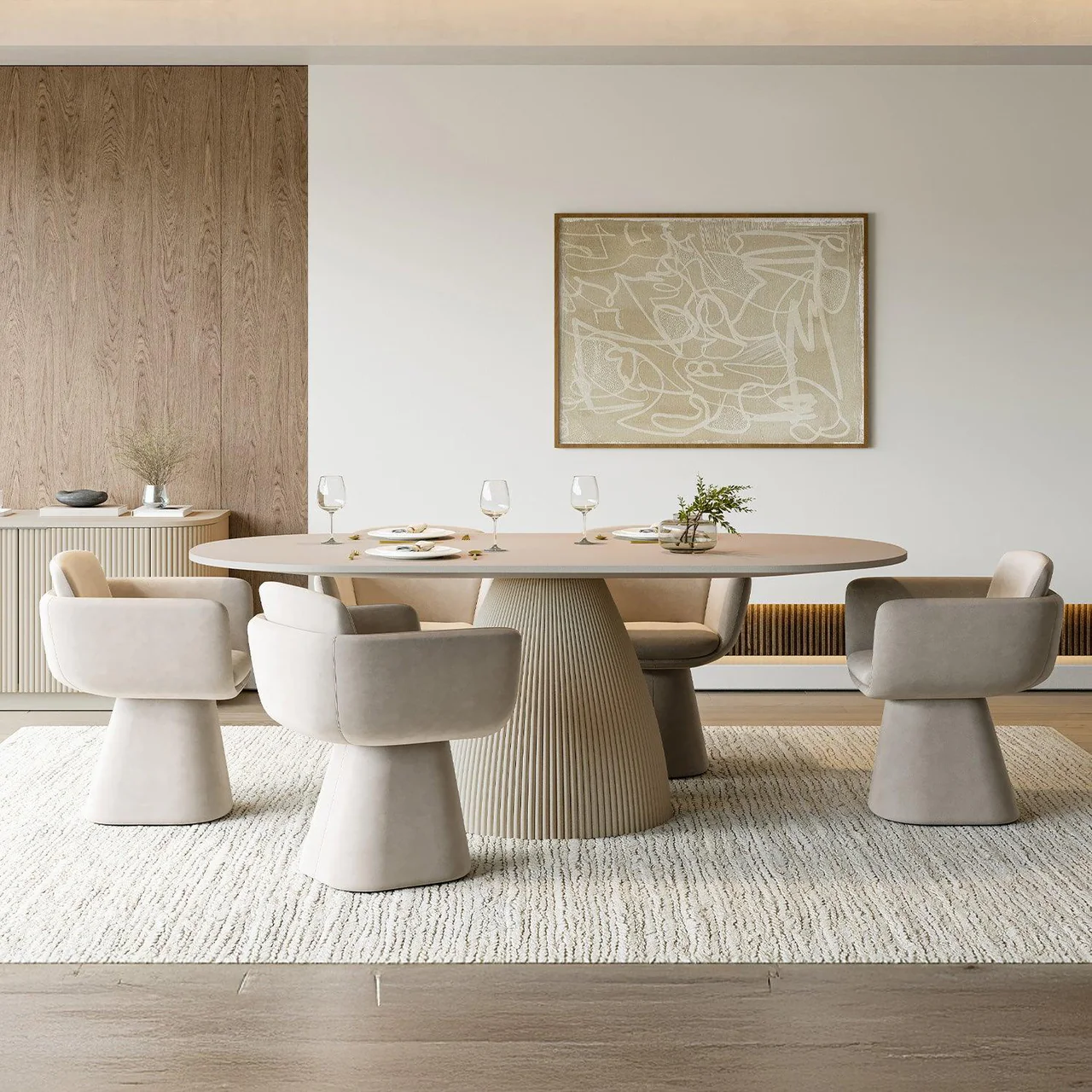 Oxford Rectangular Dining Table Alabaster - Image 7