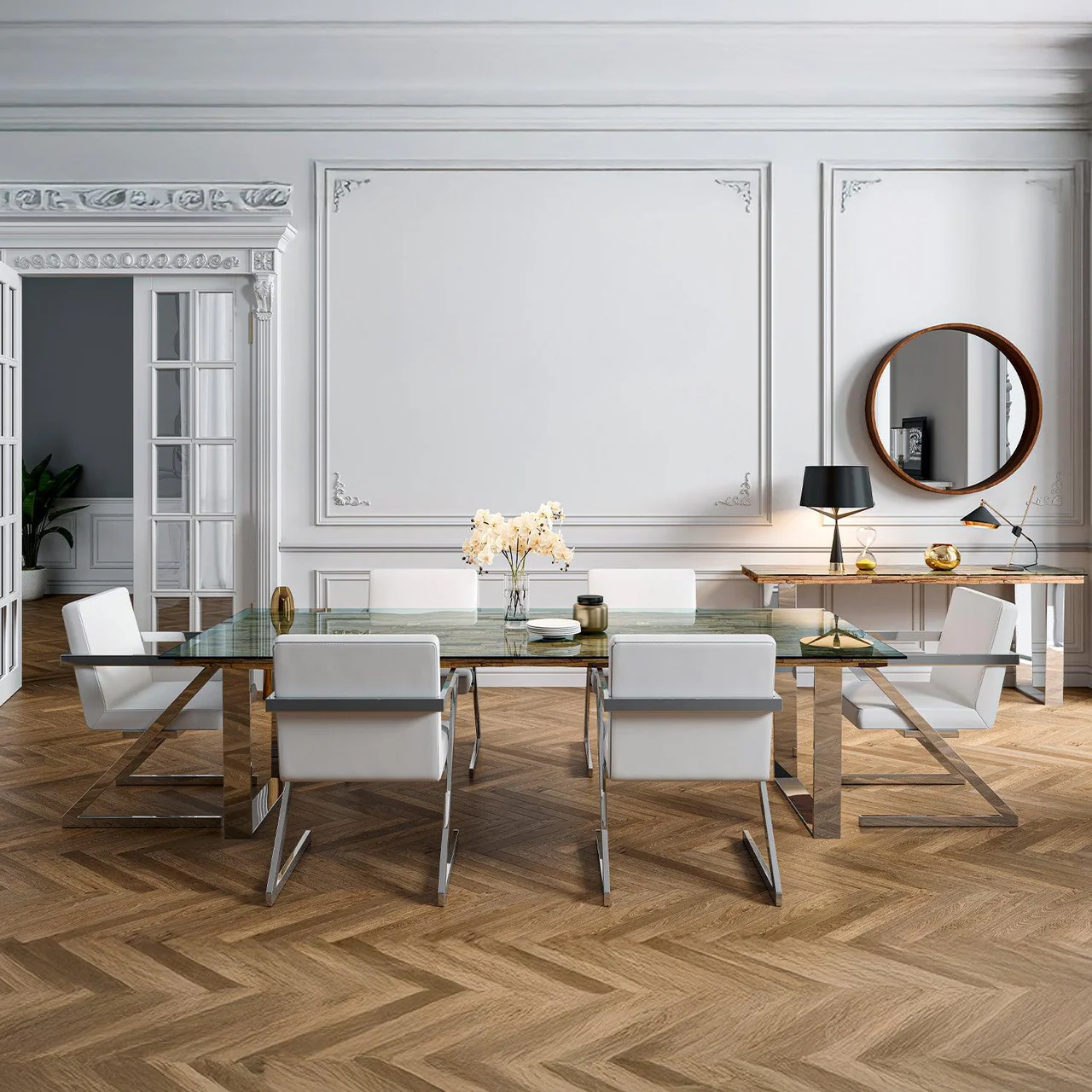 Astro Extendable Dining Table White - Image 6