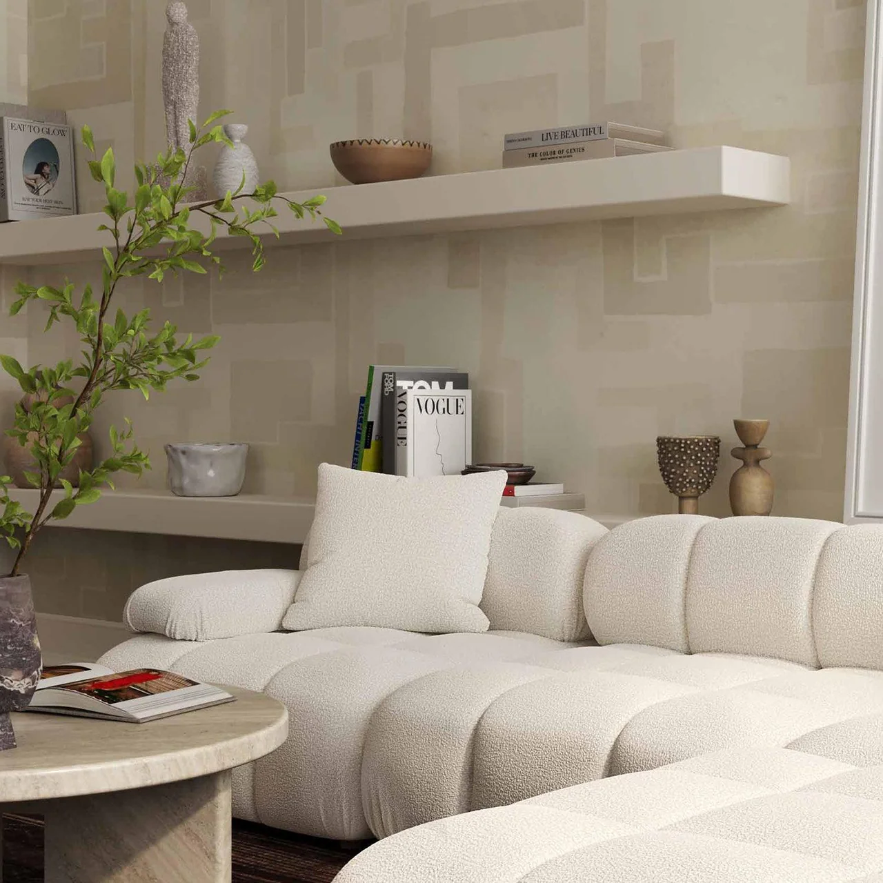 Solace Off White Modular Loveseat - Image 4