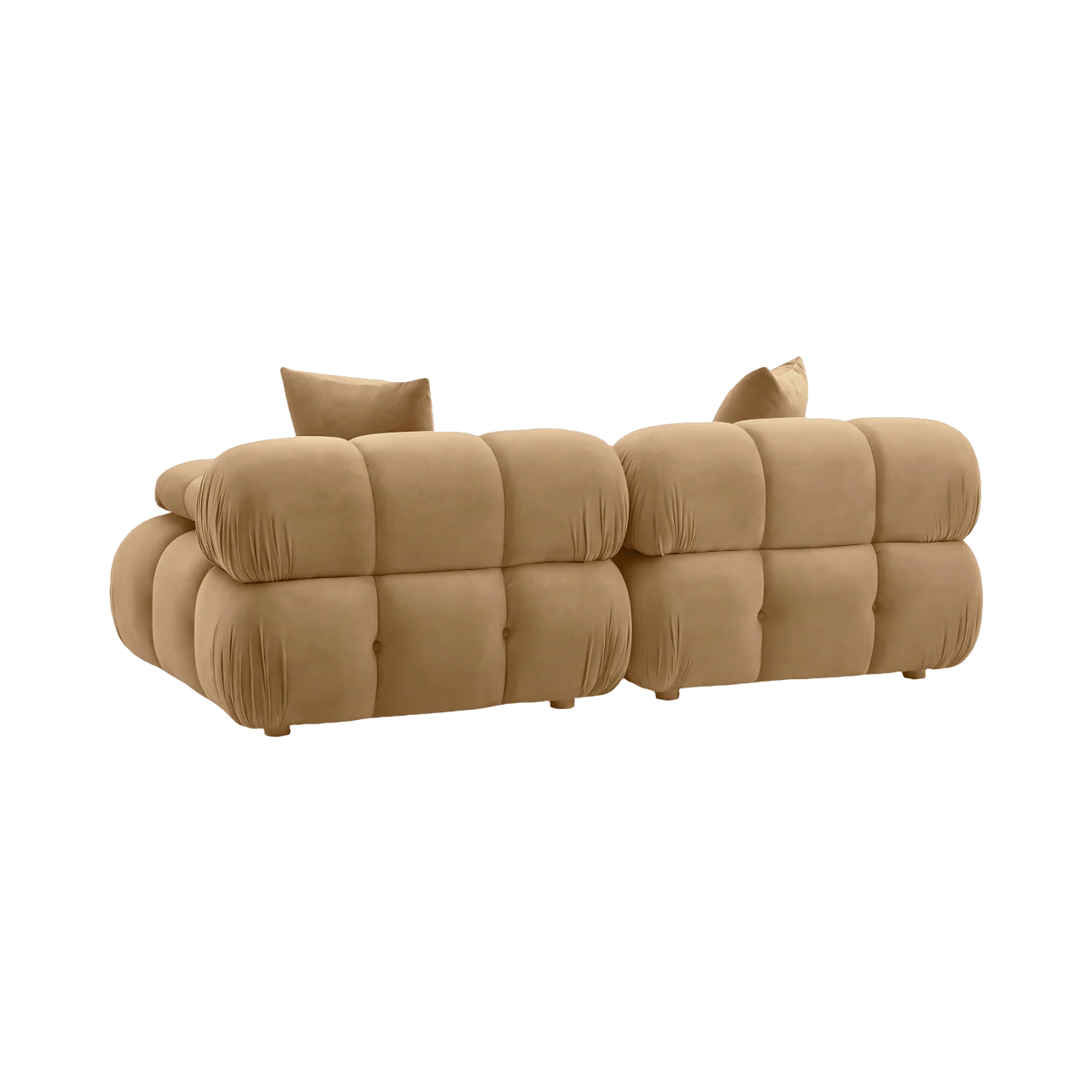 Solace Camel Velvet Modular Loveseat - Image 2