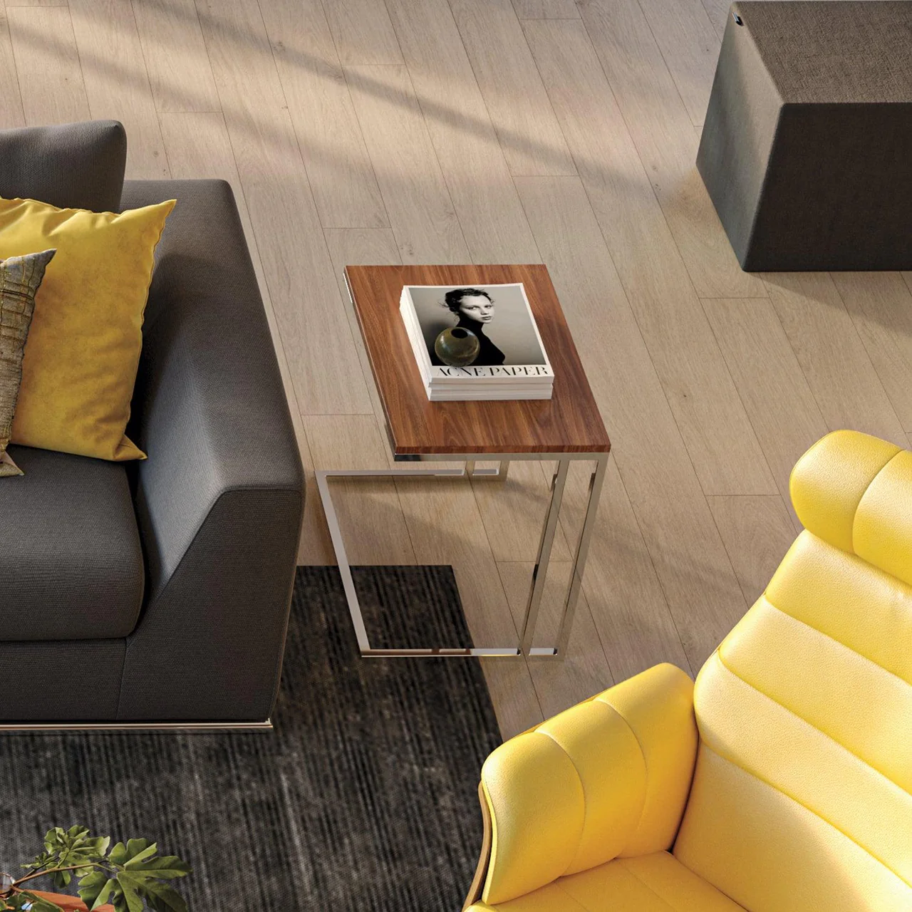 Zary Side Table Walnut - Image 4
