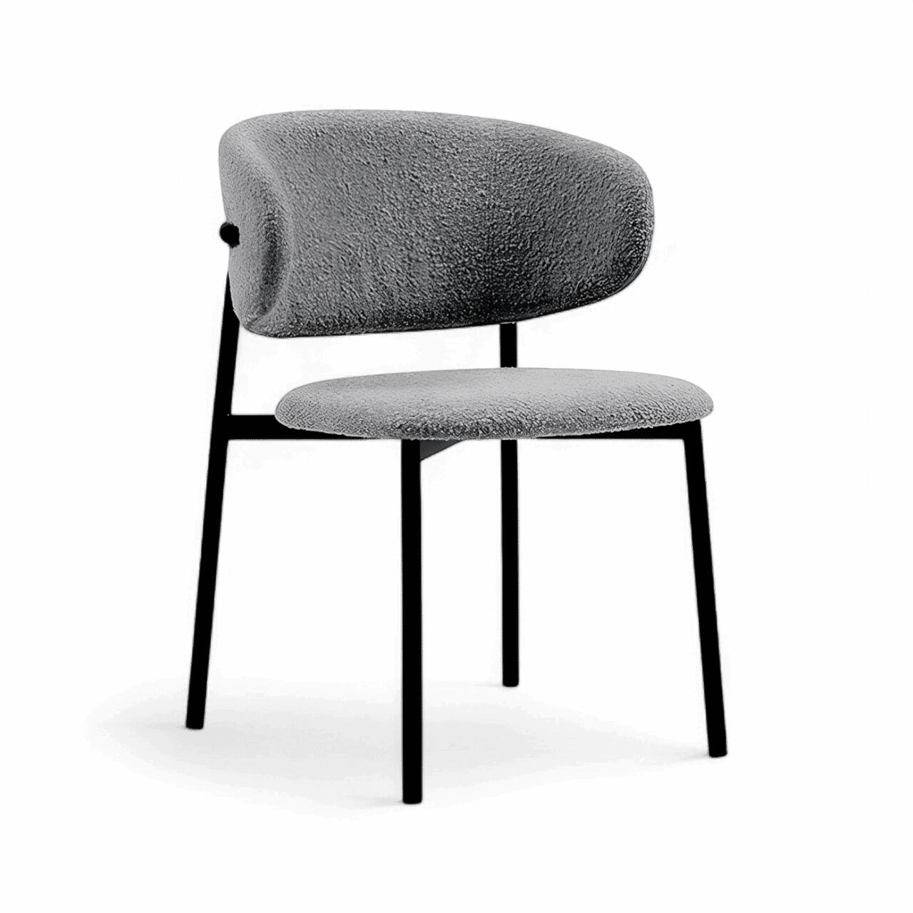 Zoya Dining Chair Gray Boucle - Image 6