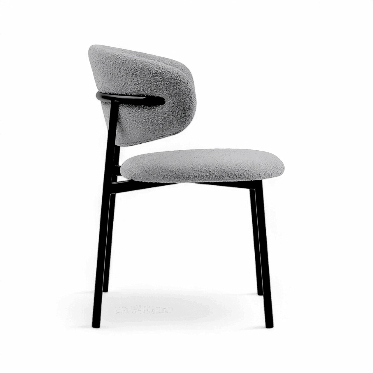 Zoya Dining Chair Gray Boucle - Image 4
